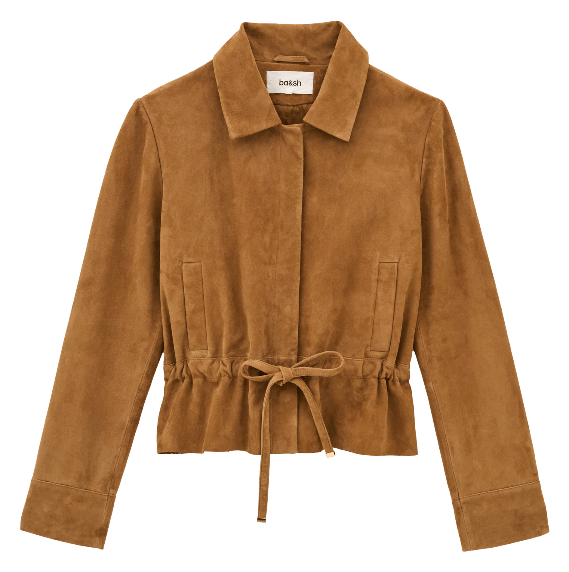 Veste courte cintrée en cuir manita BA&SH Marron