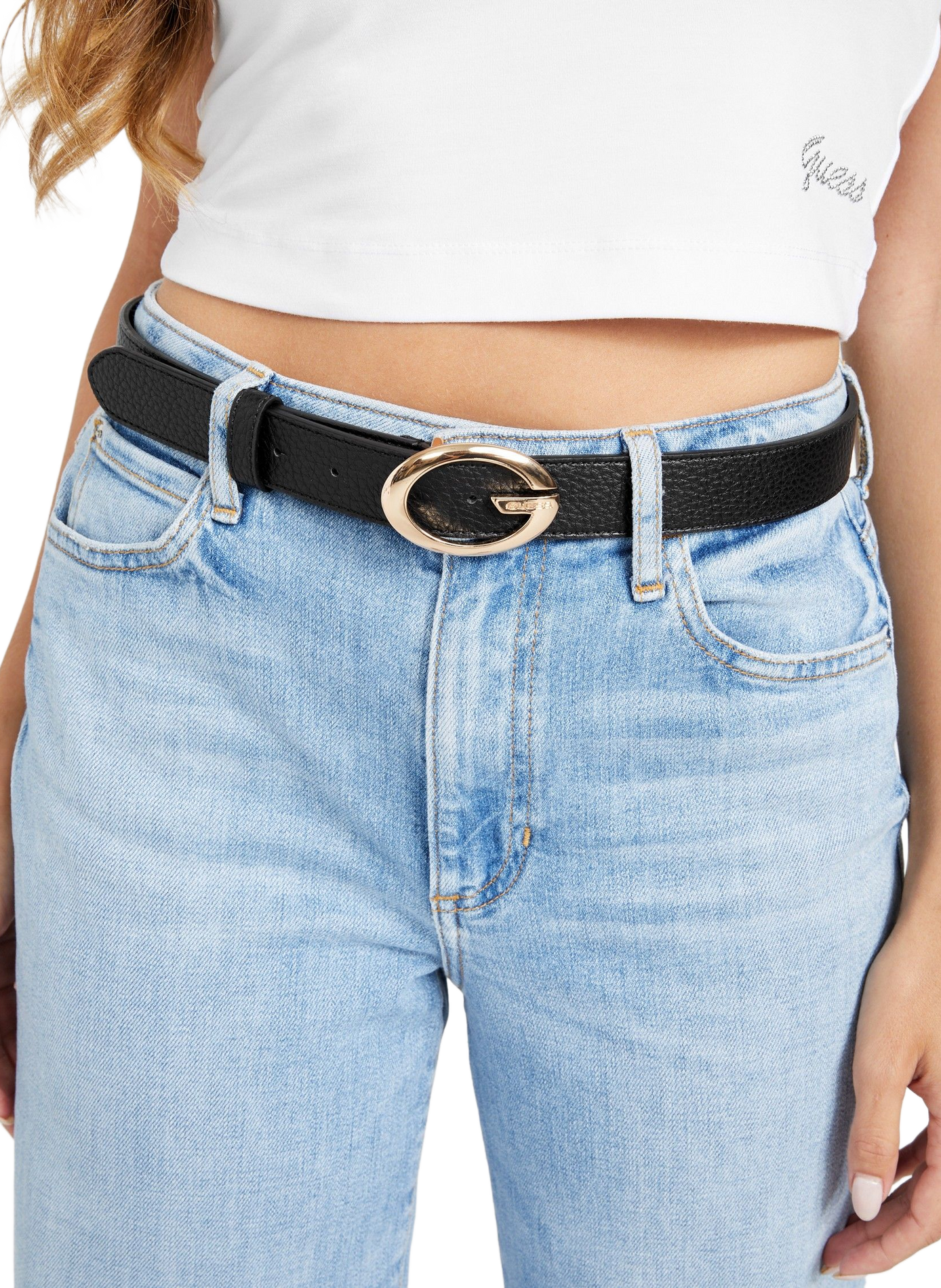 Ceinture effet cuir GUESS Noir