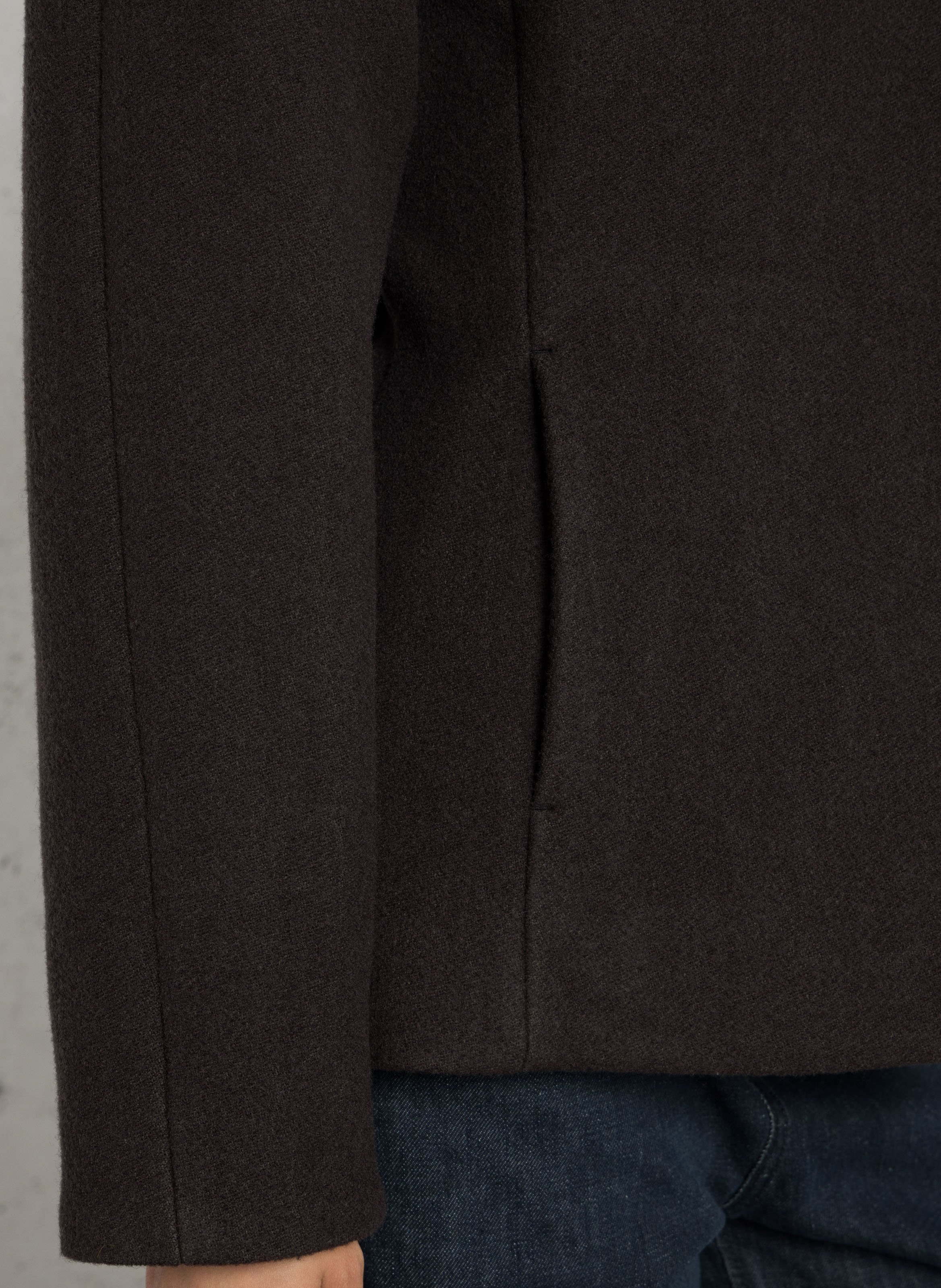 Veste cintrée col rond en laine et coton france SOEUR Vert