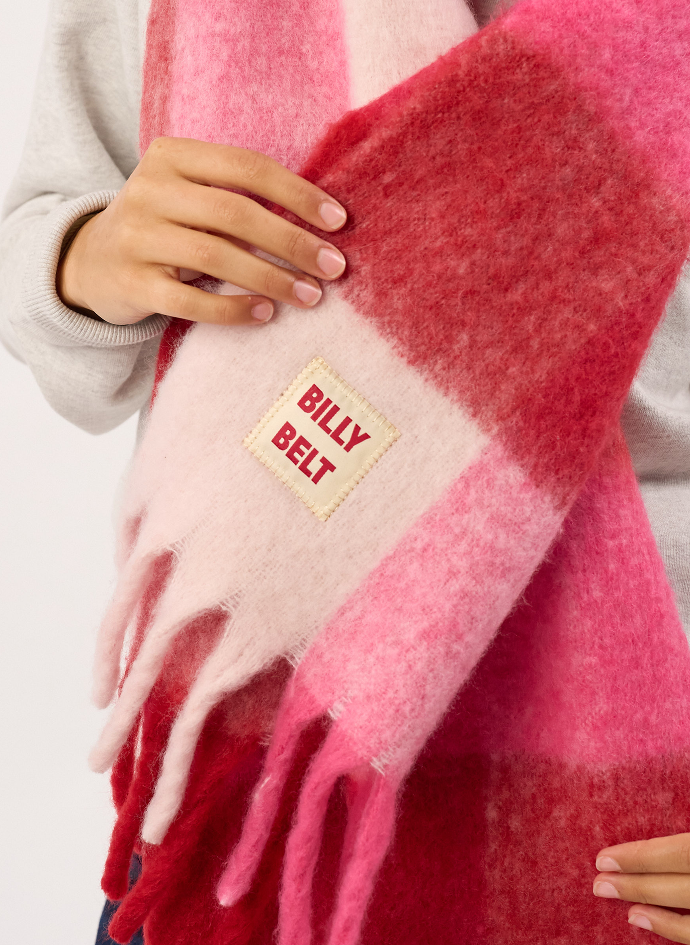 Echarpe en laine large BILLYBELT Rose