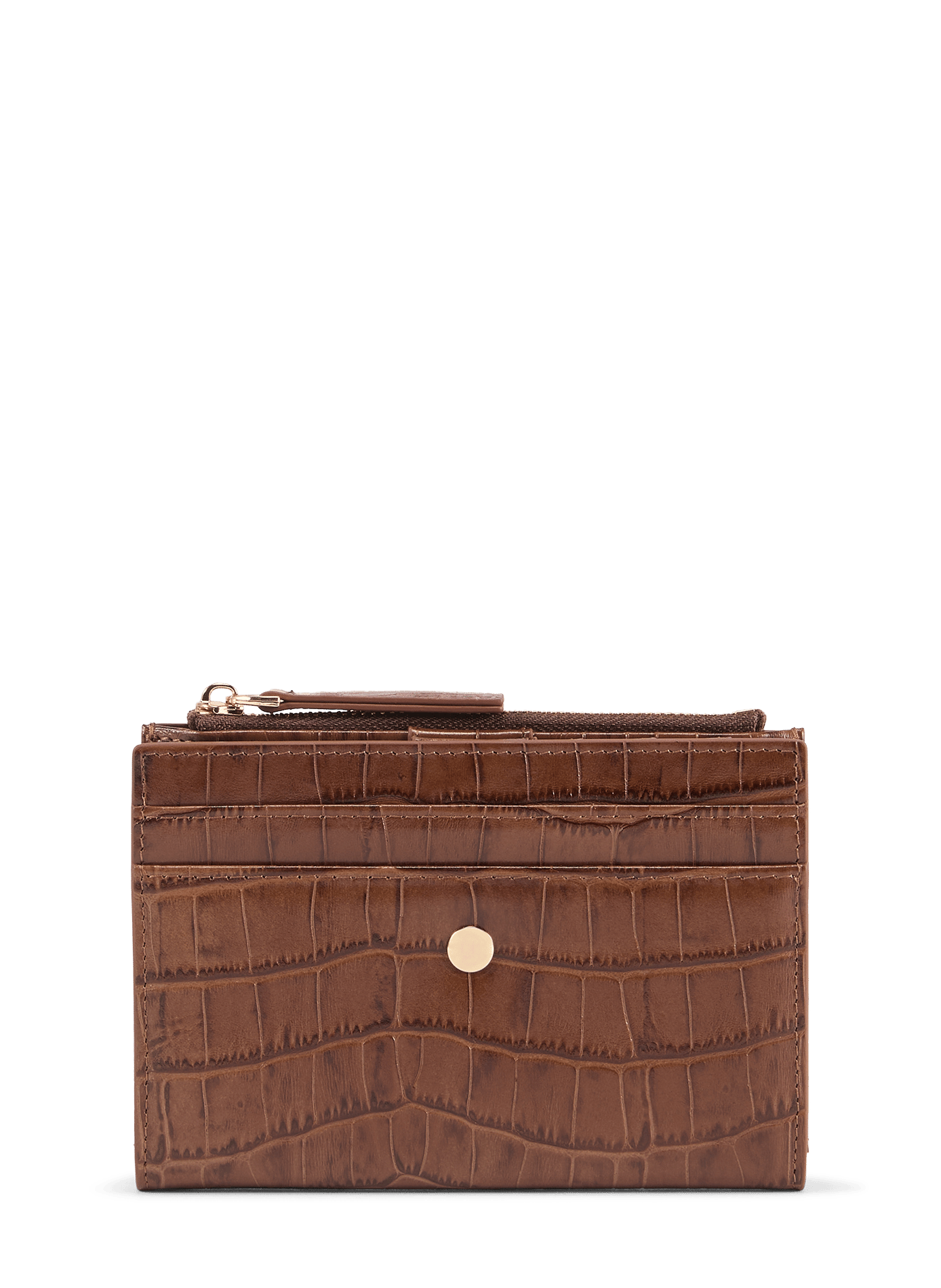 Cartera de piel con efecto cocodrilo AU PRINTEMPS PARIS Marrón