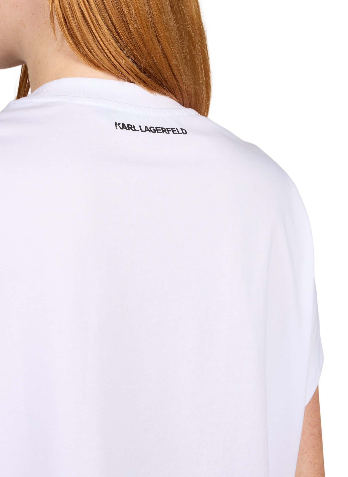 Straight-fit cotton logo T-shirt KARL LAGERFELD White