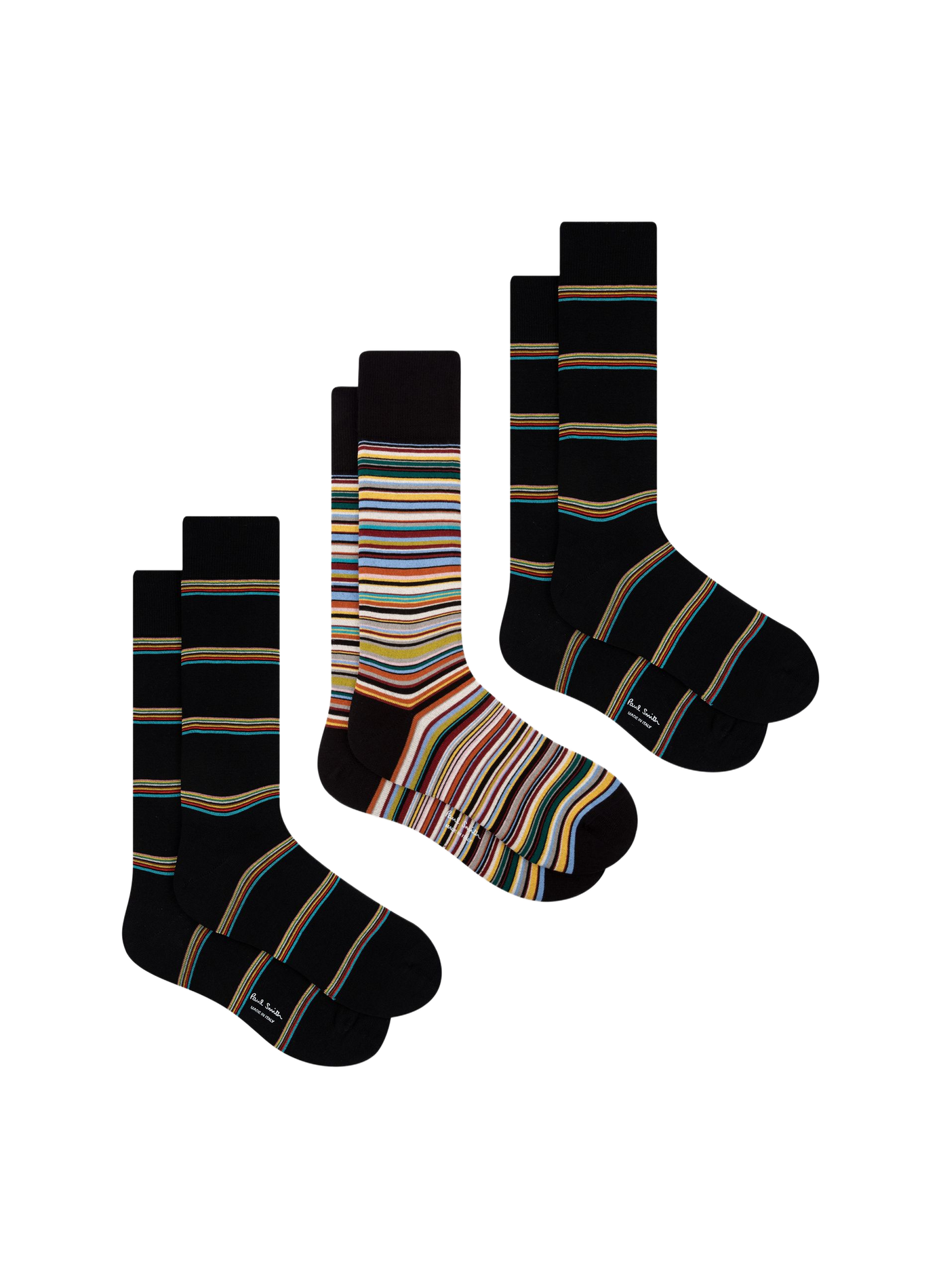 Coffret cadeau Porte-cartes en cuir et chaussettes en coton mélangé PAUL SMITH Noir