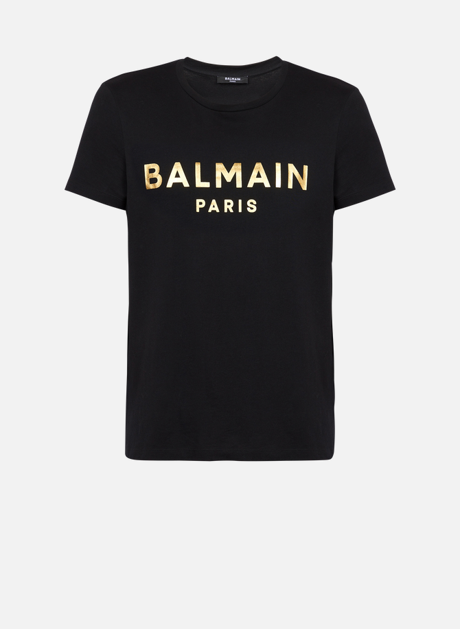 T-shirt en coton imprimé logo balmain paris BALMAIN