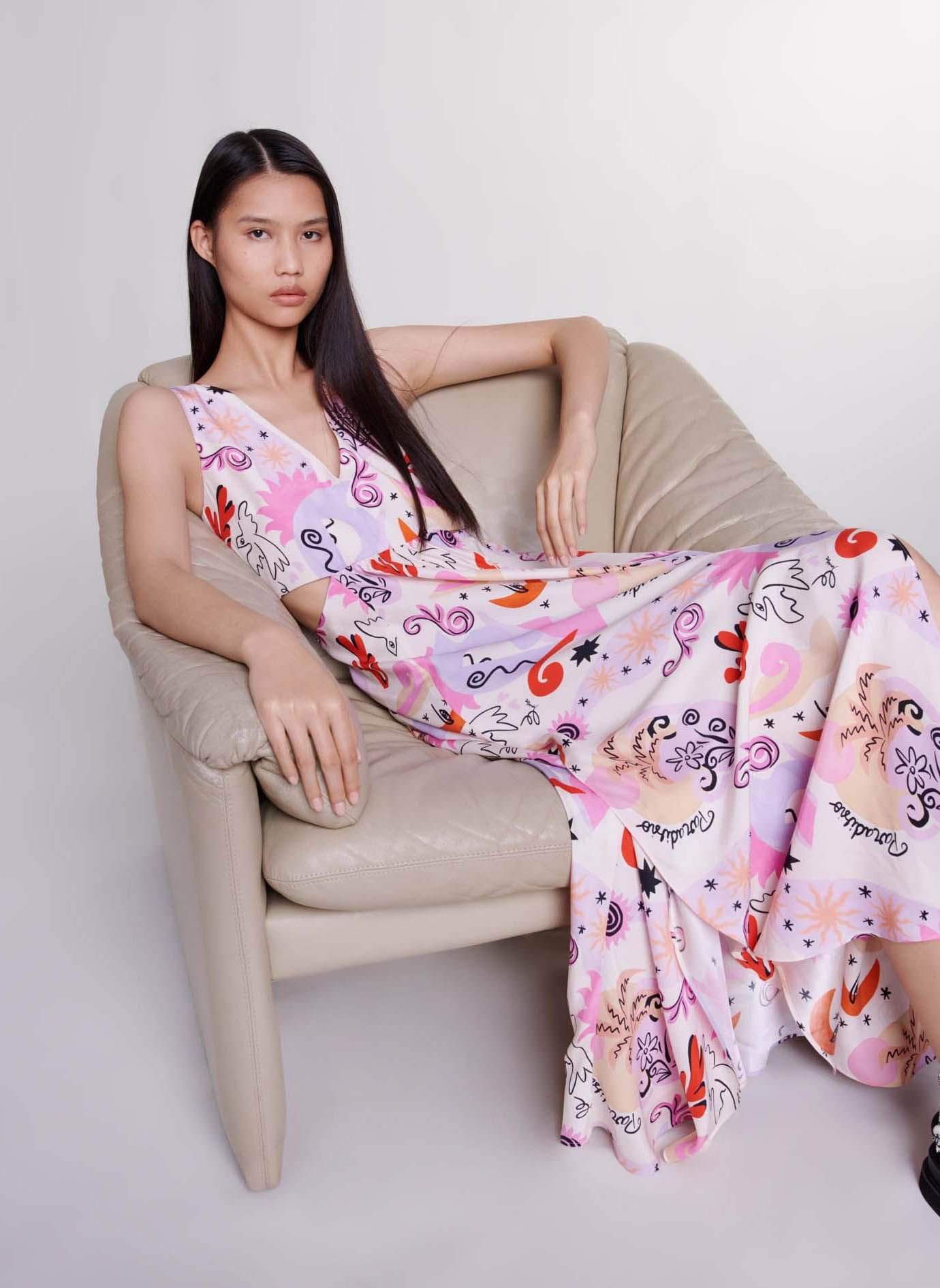 Robe Midi Imprimé Dalmatien Moutarde Par Boohoo - Taille UK 16 - Fit & Flare
