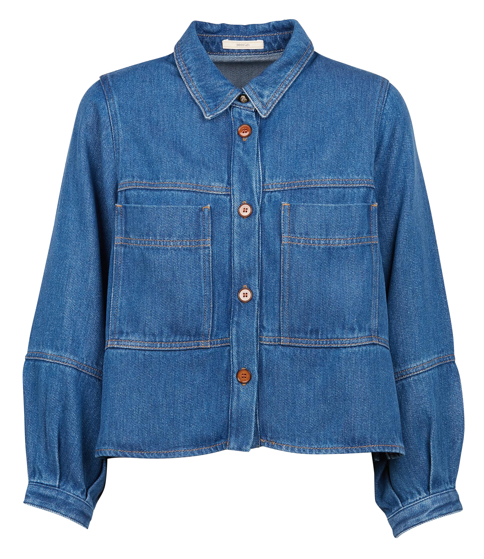 Veste col classique en jean leone SESSUN Bleu