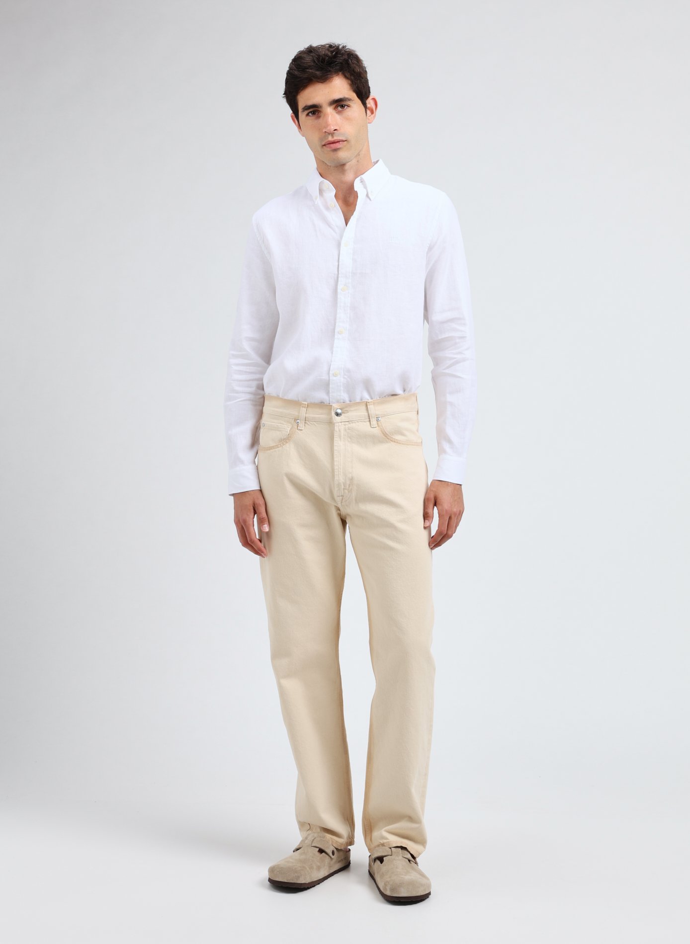 Straight cotton jeans 7 FOR ALL MANKIND Beige