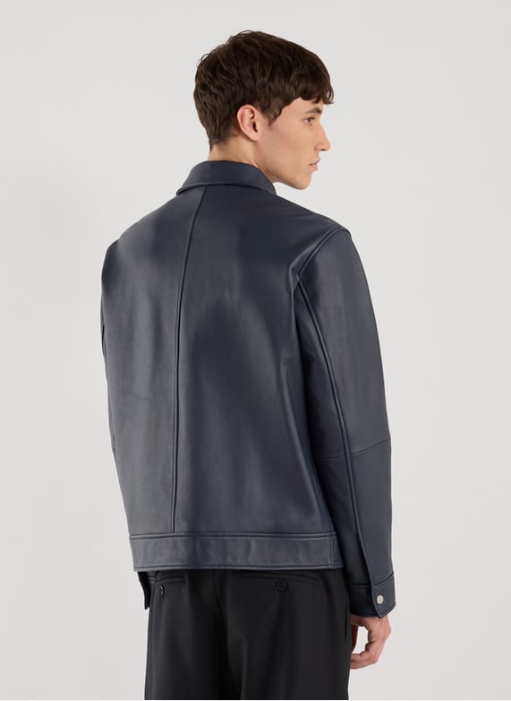 Blouson Fool en cuir d'agneau | Bleu by SAISON 1865 Blouson Fool en cuir d'agneau Bleu