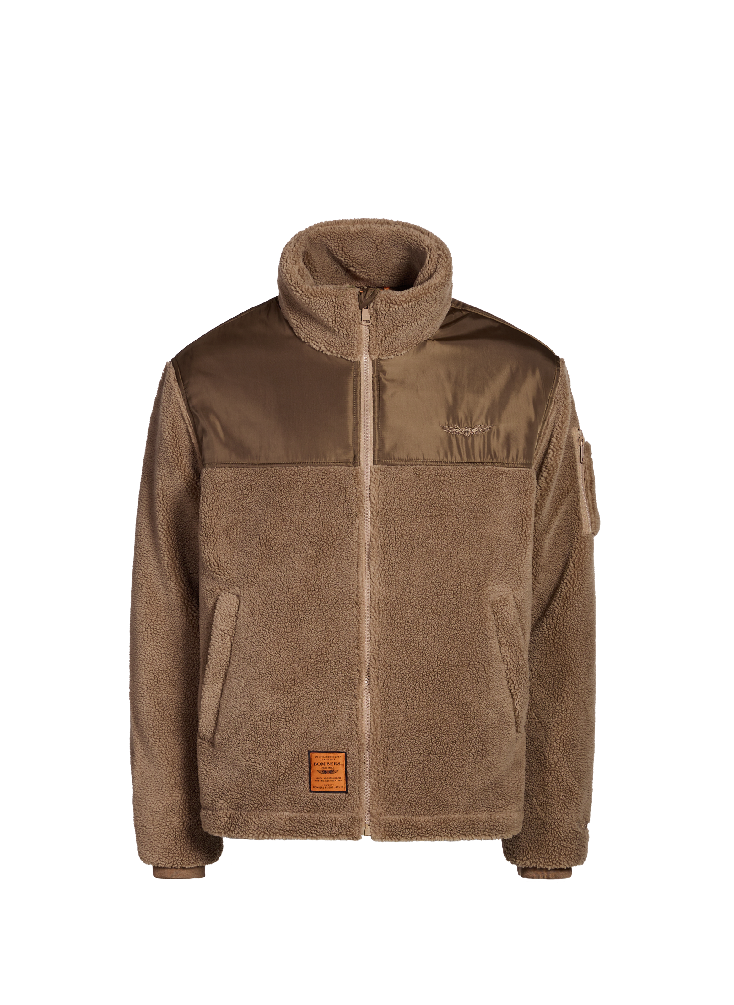 Veste polaire ample à col montant BOMBERS ORIGINAL Marron