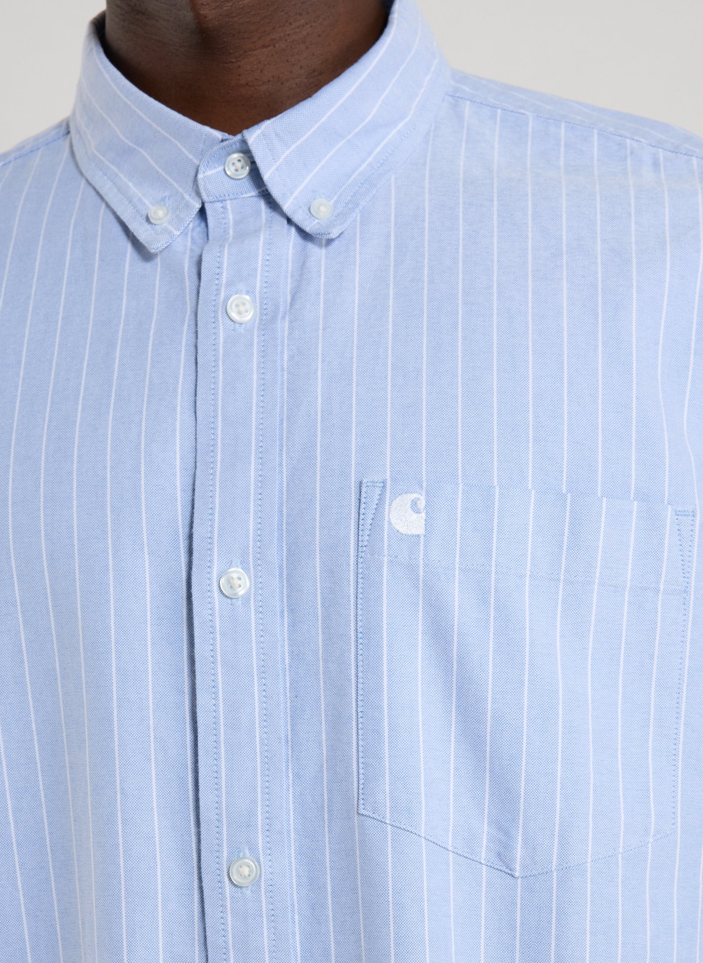 Oversized Striped Cotton Shirt CARHARTT WIP Blue