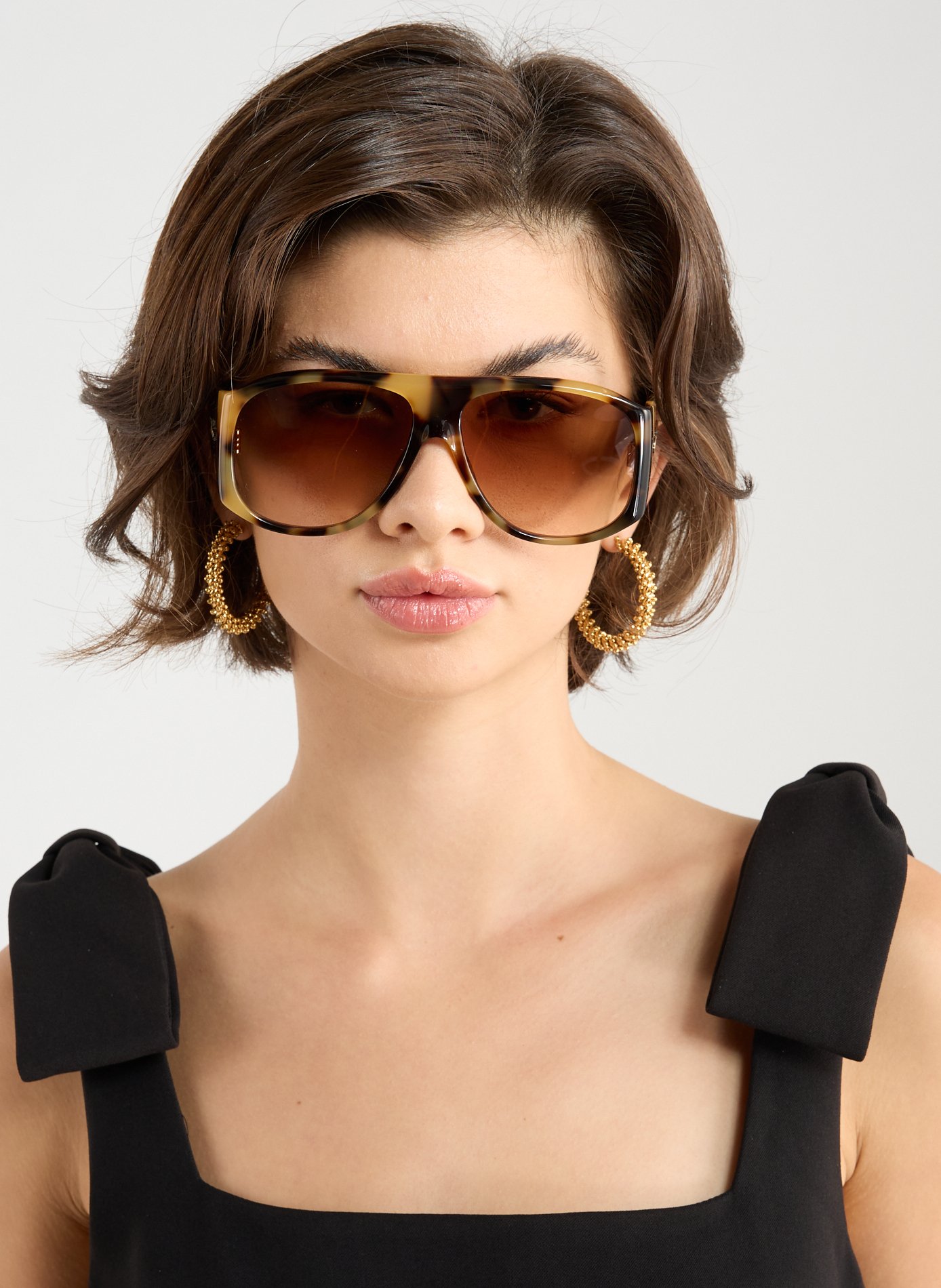 Lunettes de soleil aviateurs en acétate CHLOÉ Marron