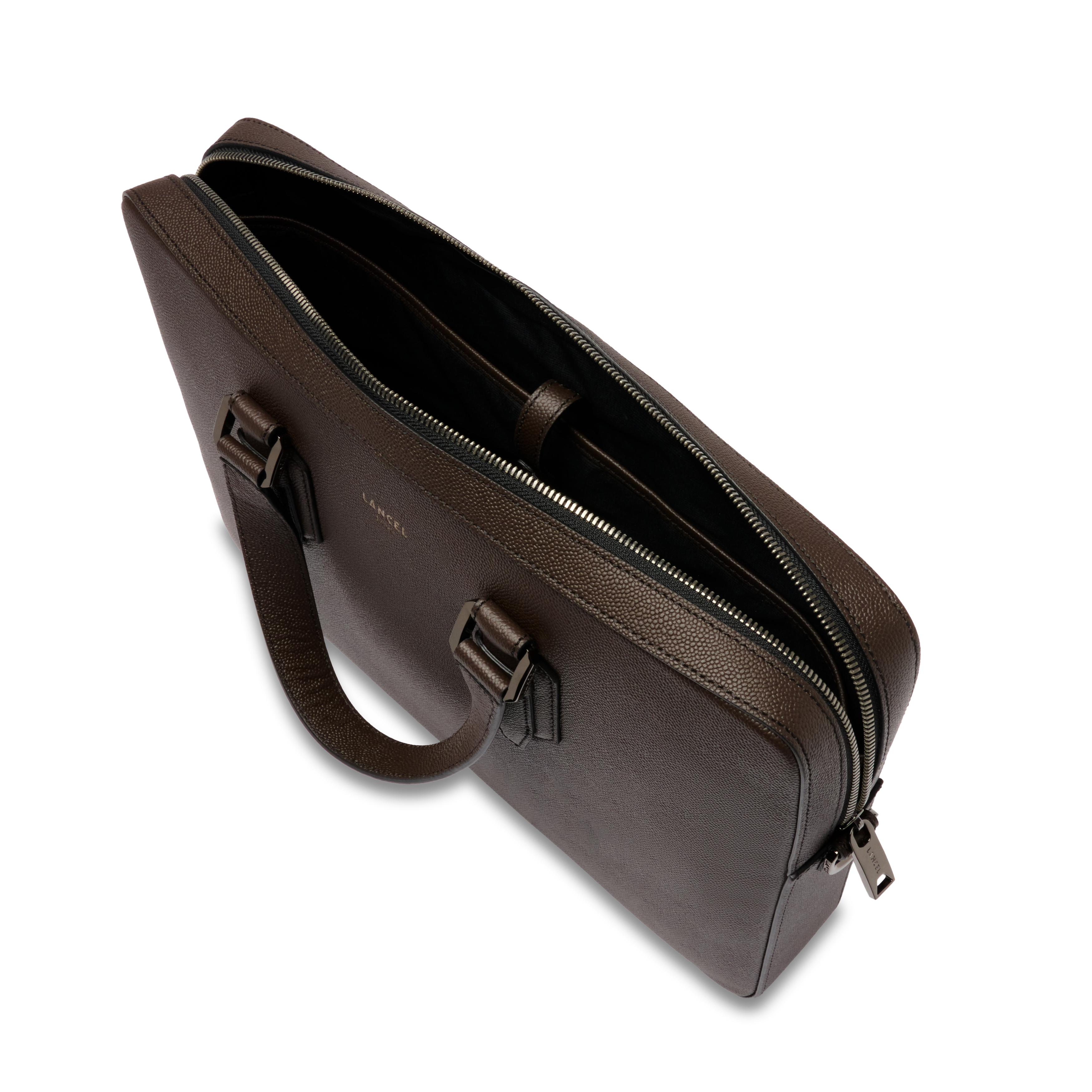 Porte-documents zippé 14" charlie de lancel en cuir LANCEL Gris