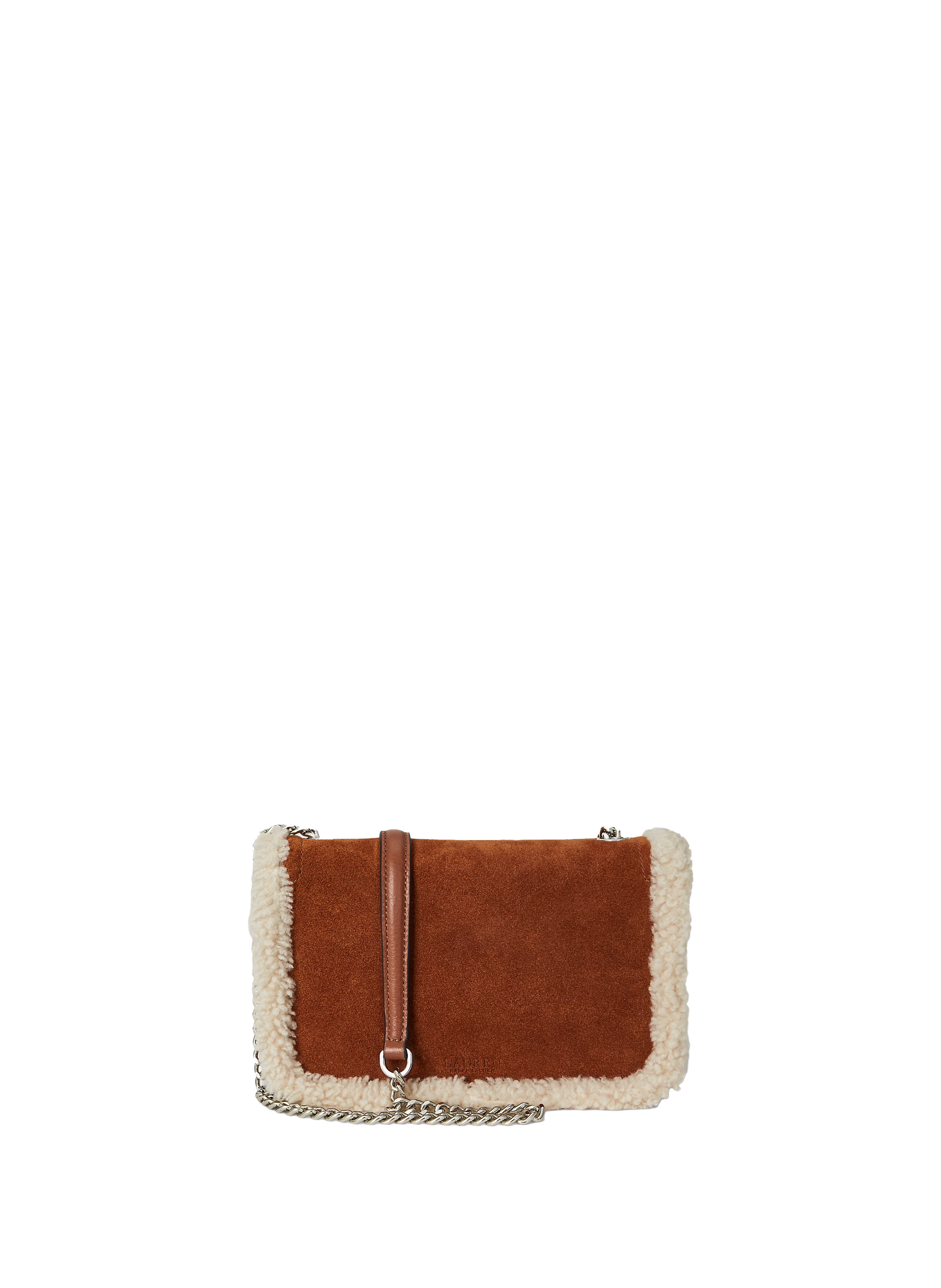 Leather shoulder bag LAUREN Brown