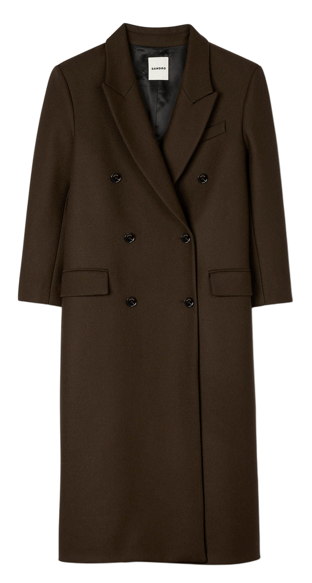 Manteau long oversize en laine mélangée SANDRO Marron