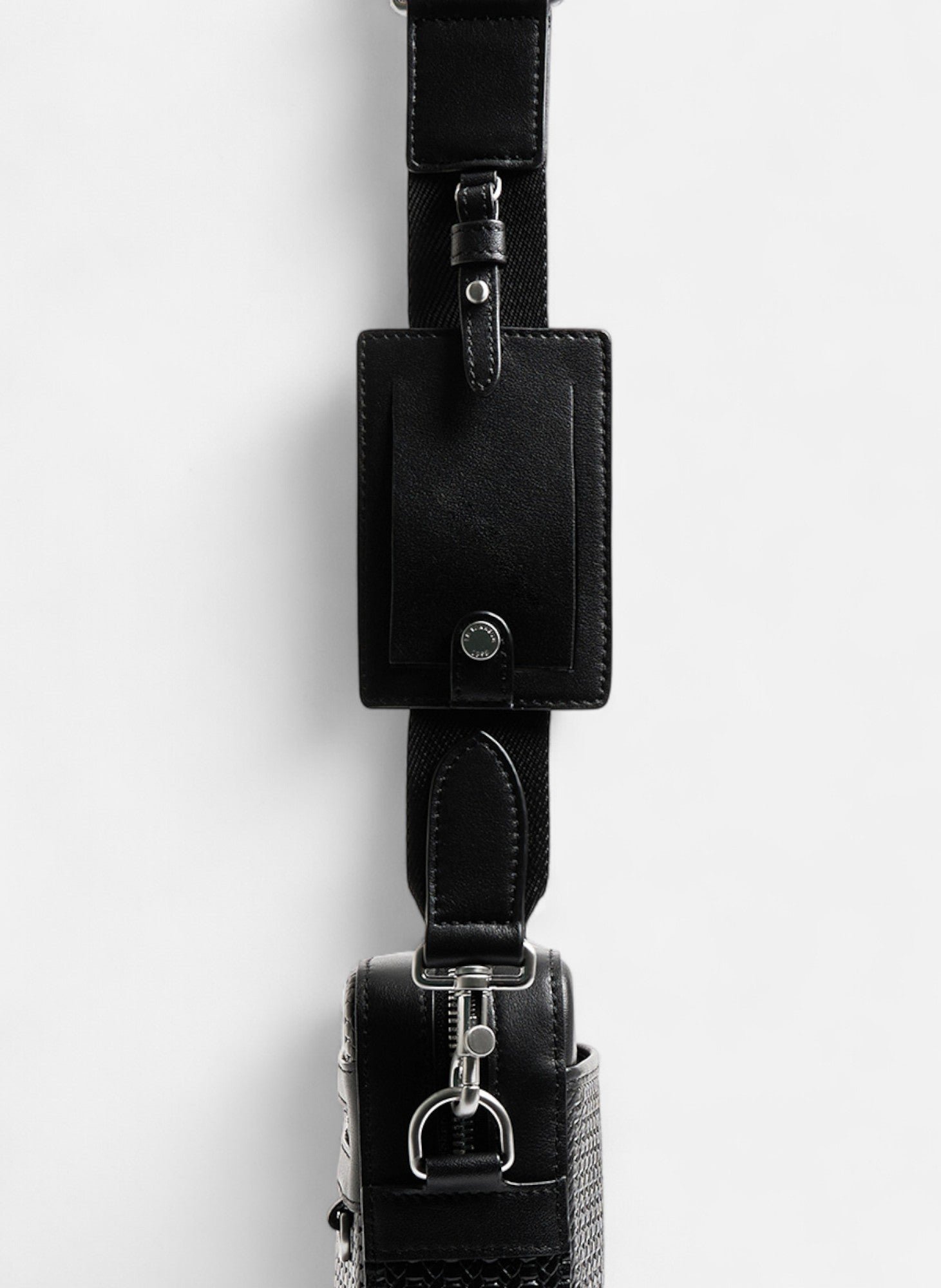 Petite sacoche emile en cuir embossé et cuir lisse LE TANNEUR Noir