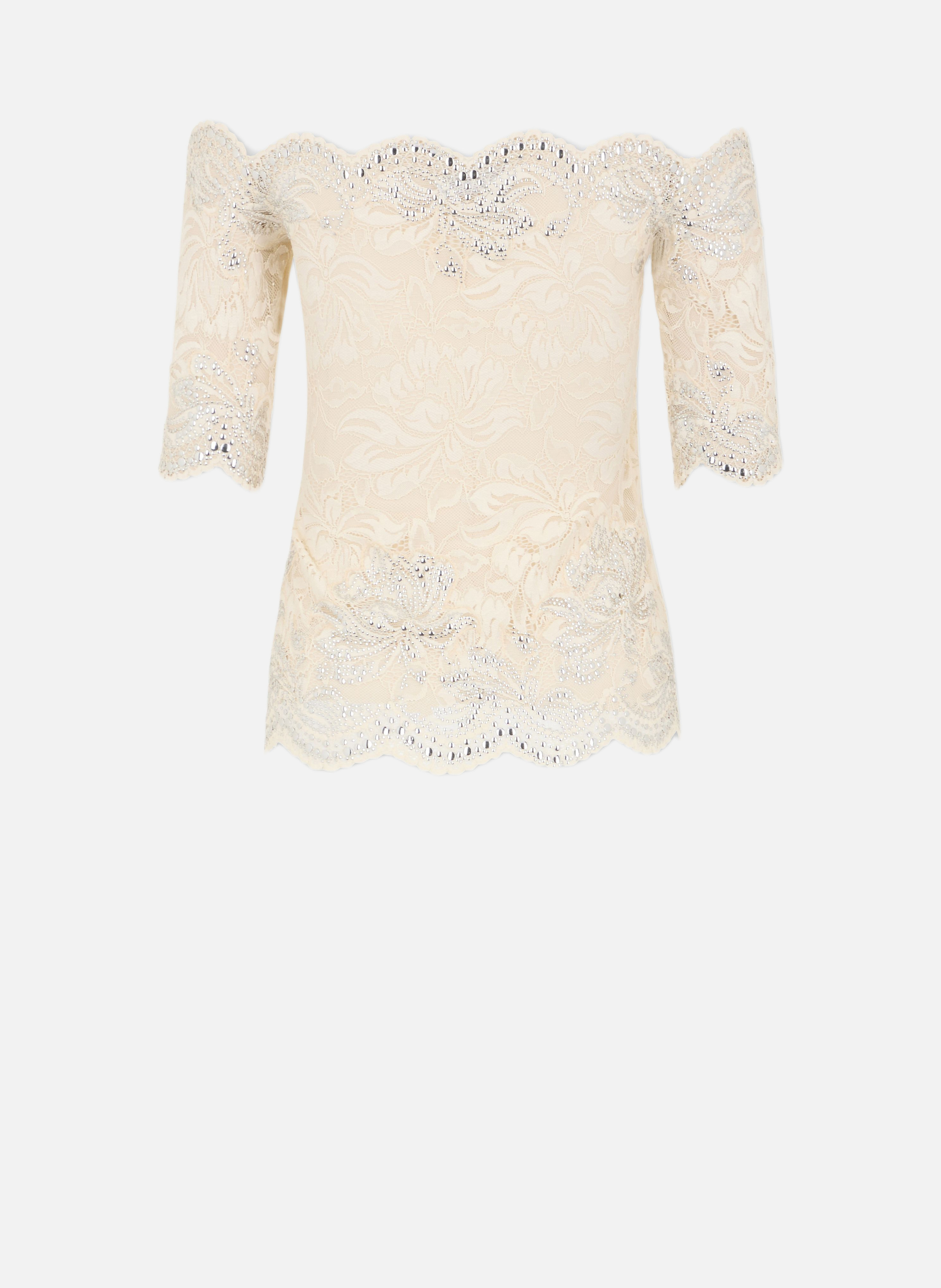 Top en dentelle RABANNE Blanc