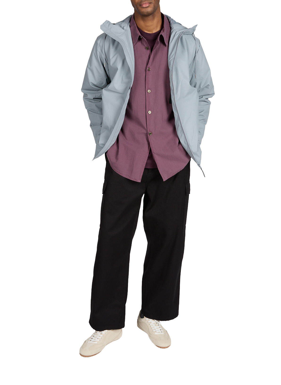 Parka unie à capuche RAINS Bleu