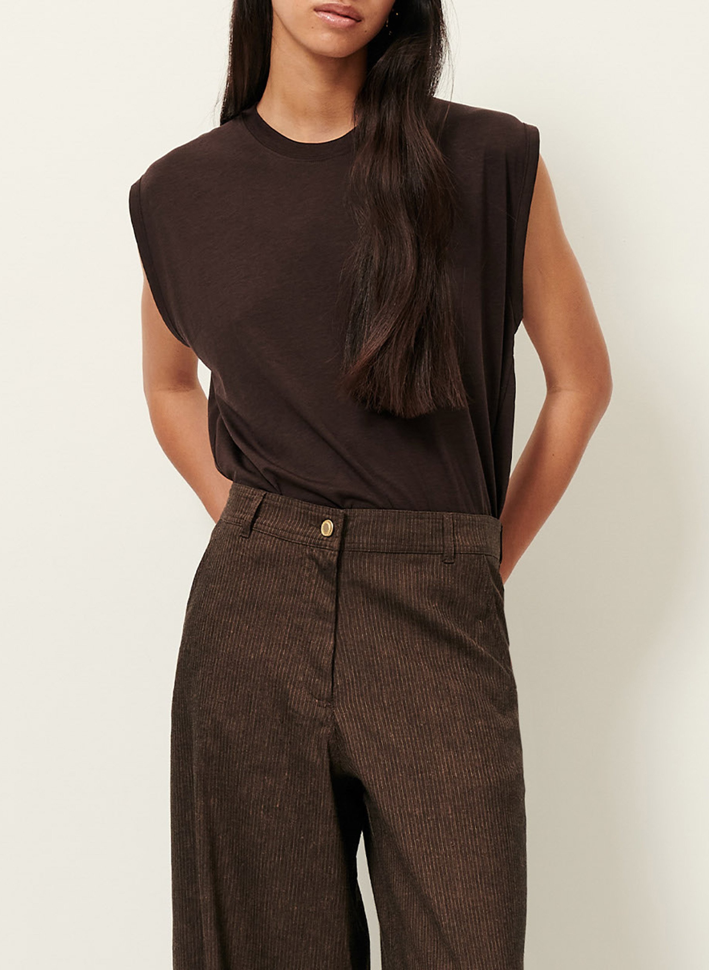 Tee-shirt ample col rond deedoo SESSUN Marron