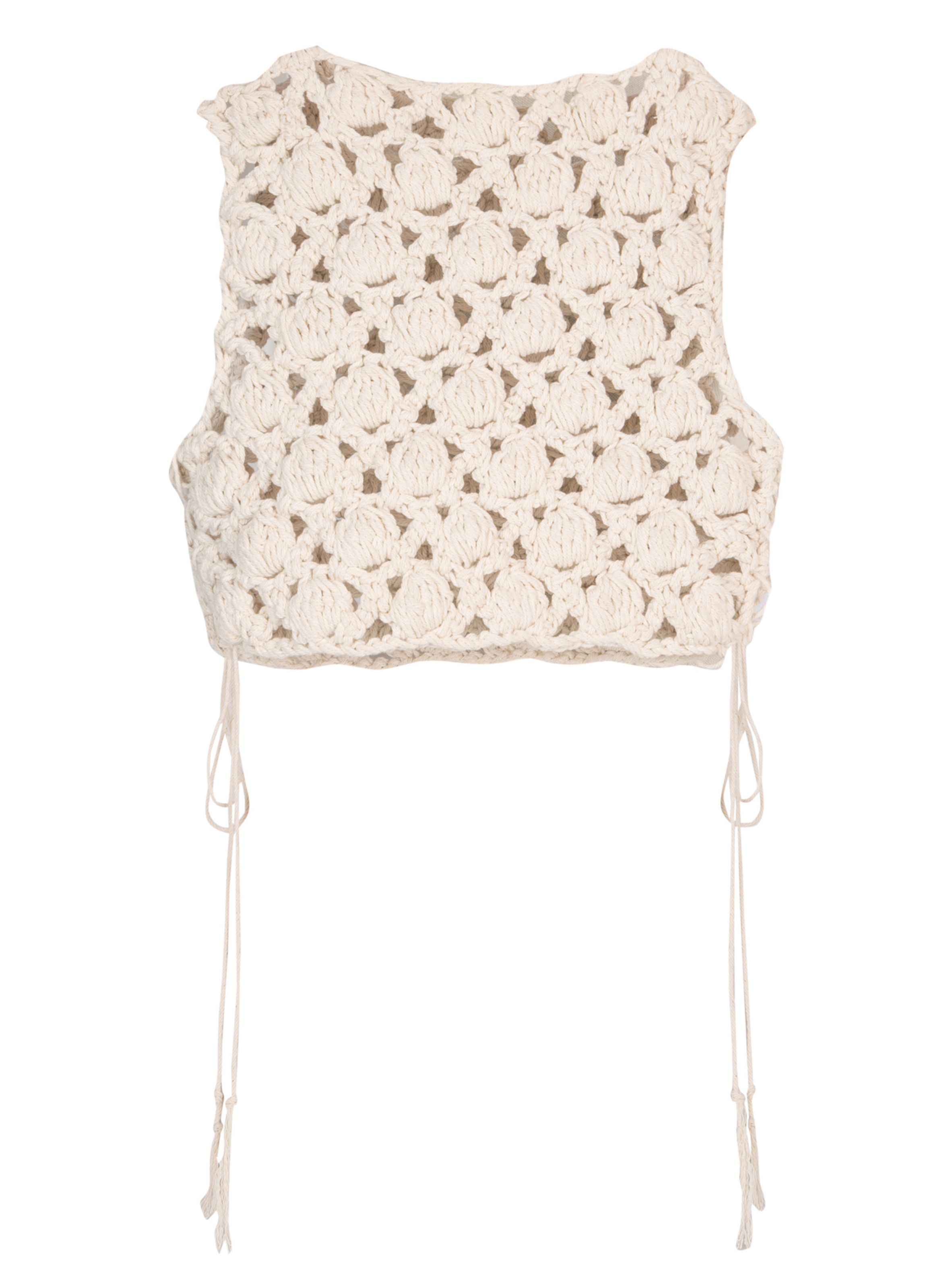 Débardeur en crochet BALMAIN Beige