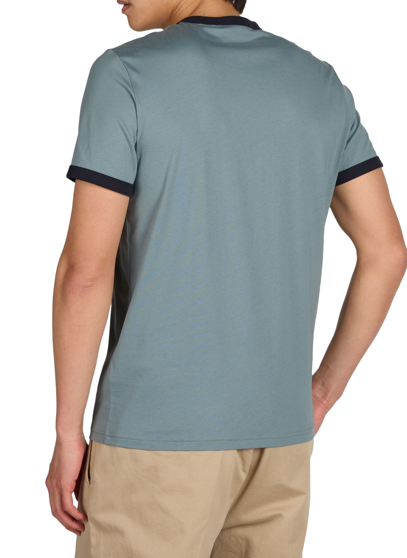 T-shirt à bordures contrastantes en coton FRED PERRY Bleu