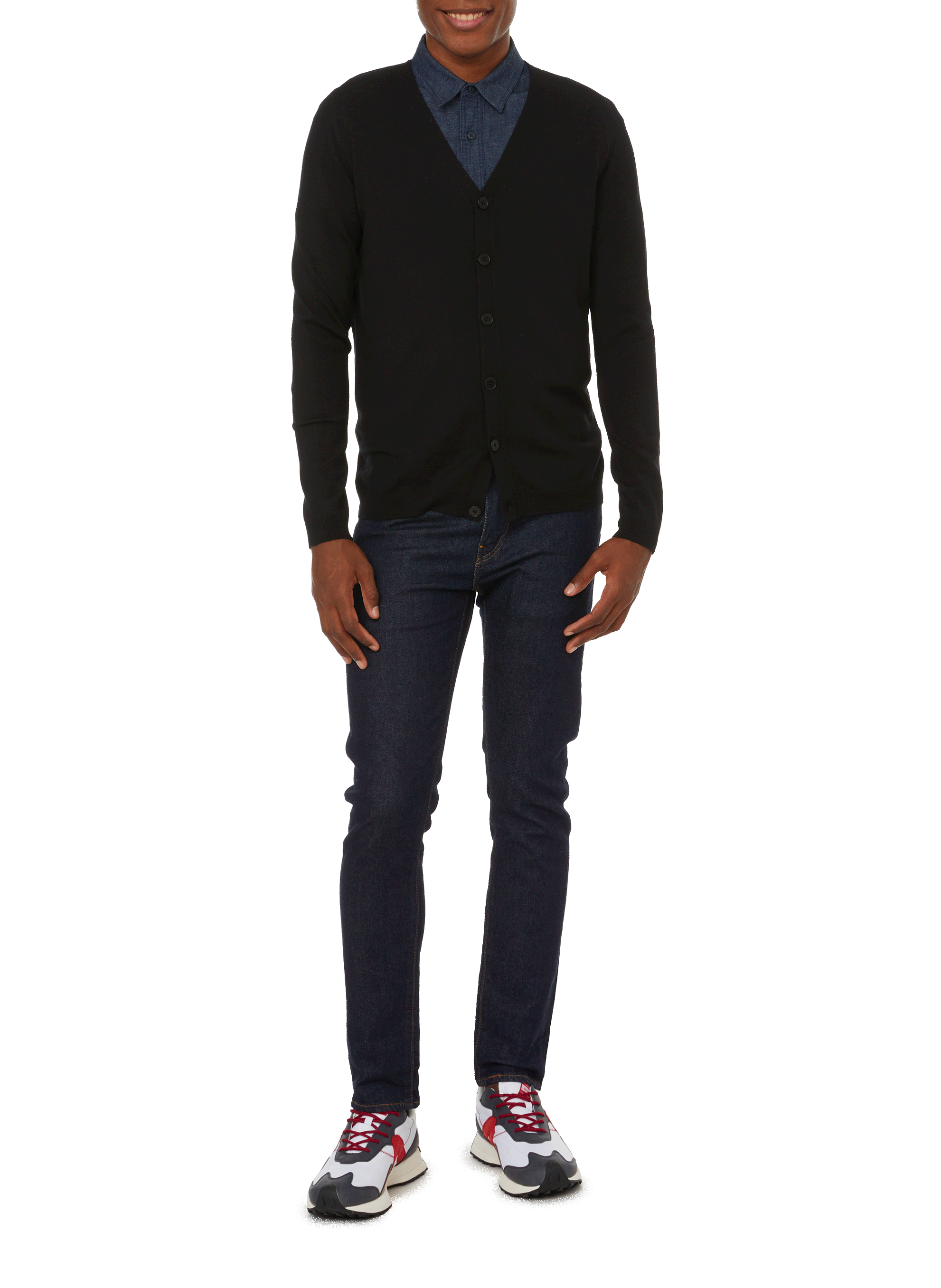 Merino wool cardigan AU PRINTEMPS PARIS Black