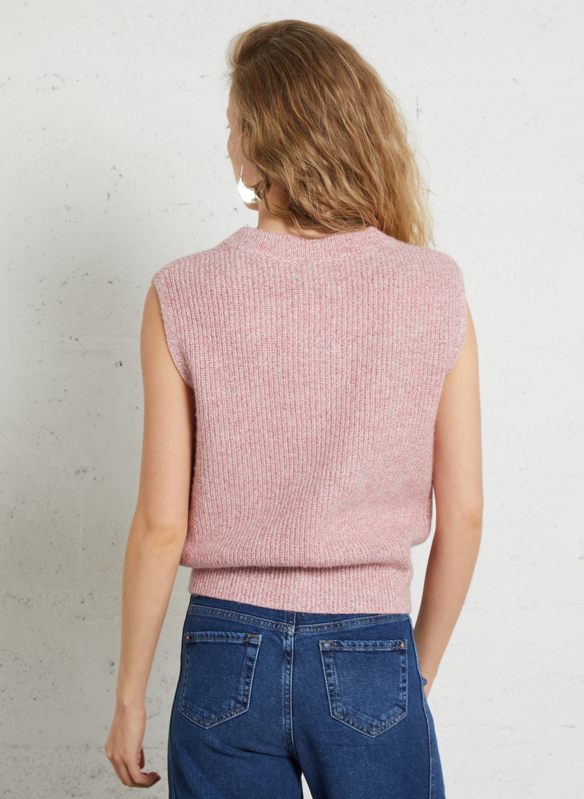 Pull col rond en laine mélangée poppy MAISON 123 Rose