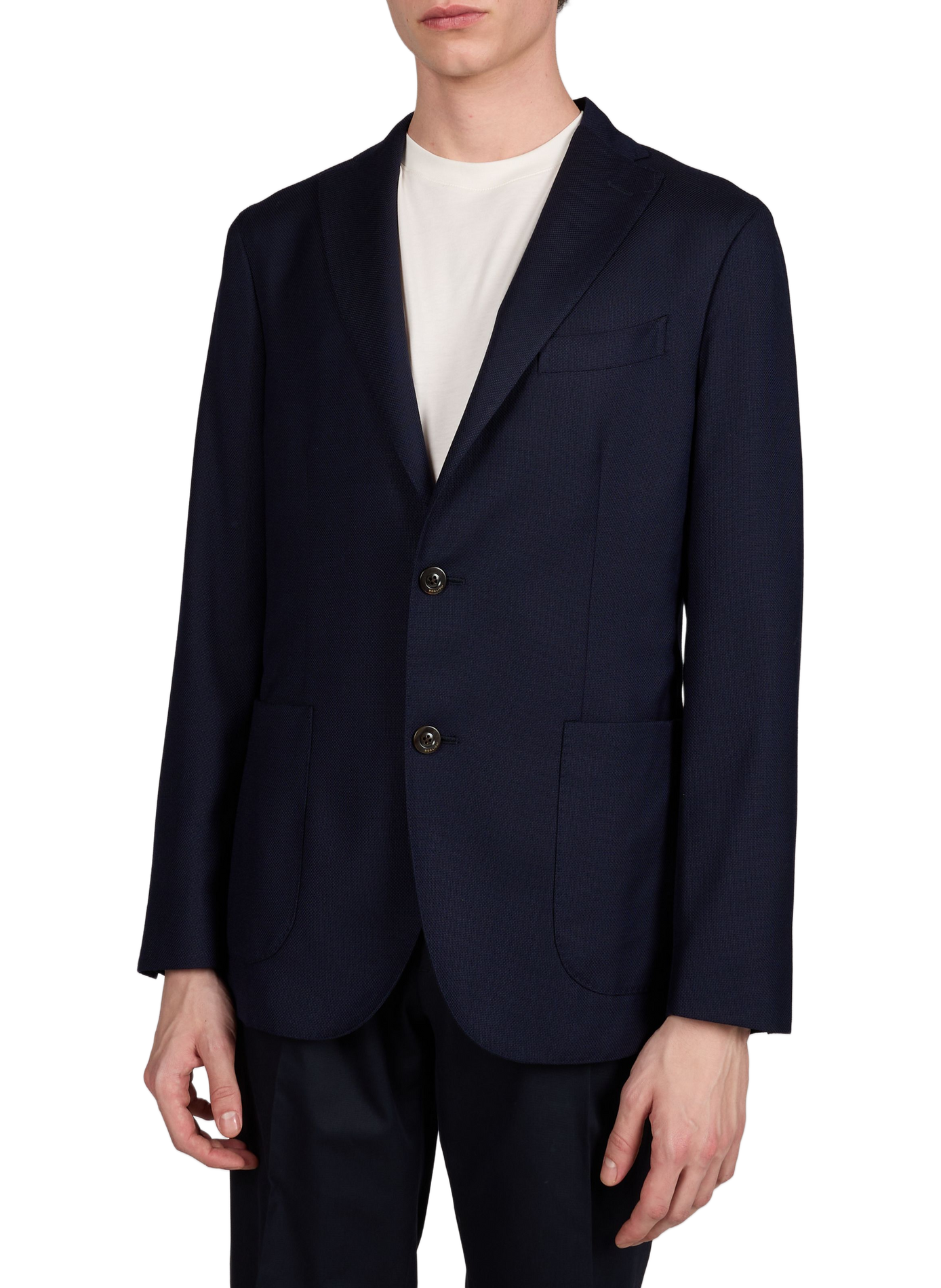 Single-color virgin wool blazer BOGLIOLI Blue
