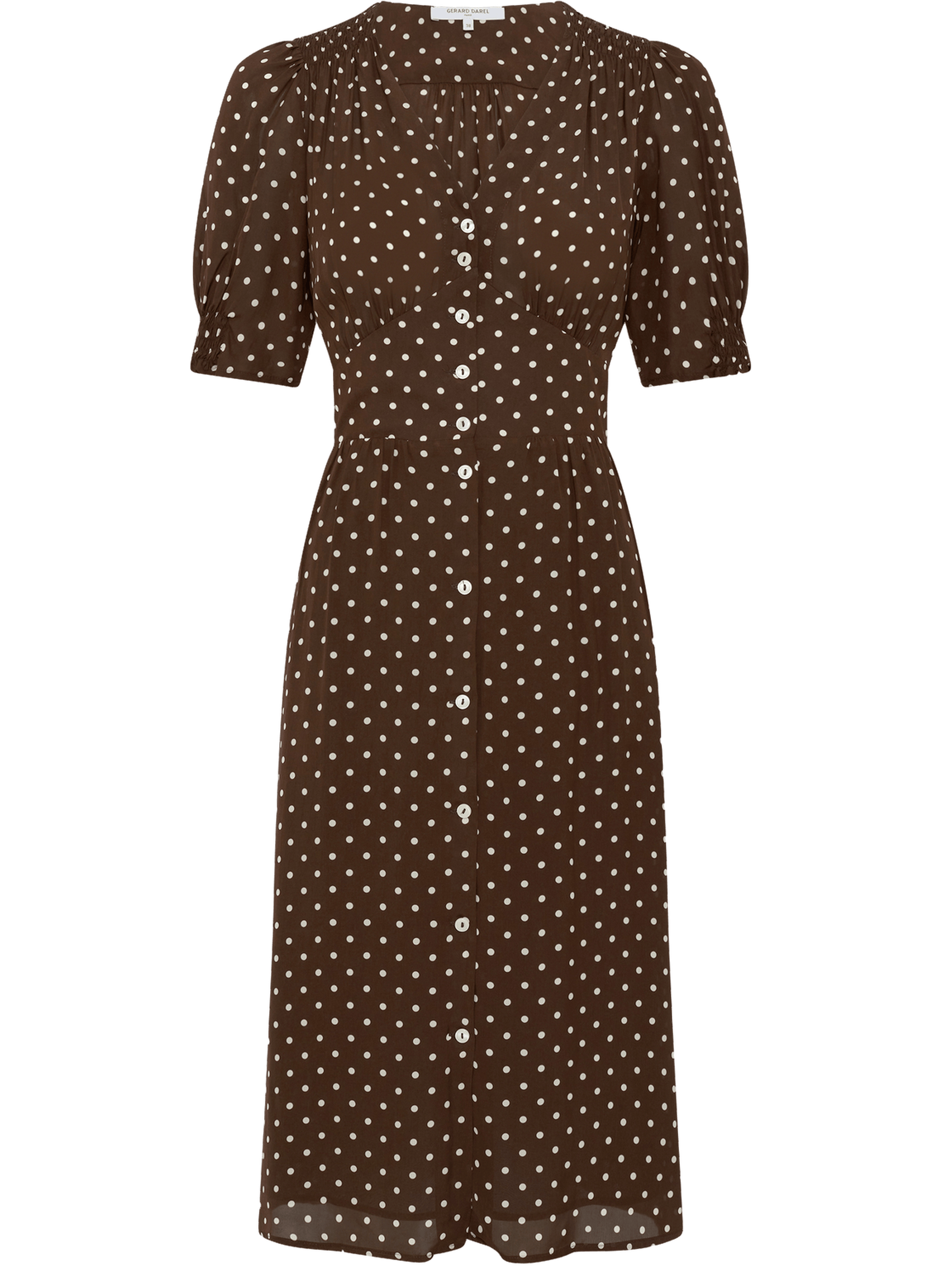 Robe cintrée à pois - rohya GERARD DAREL Marron