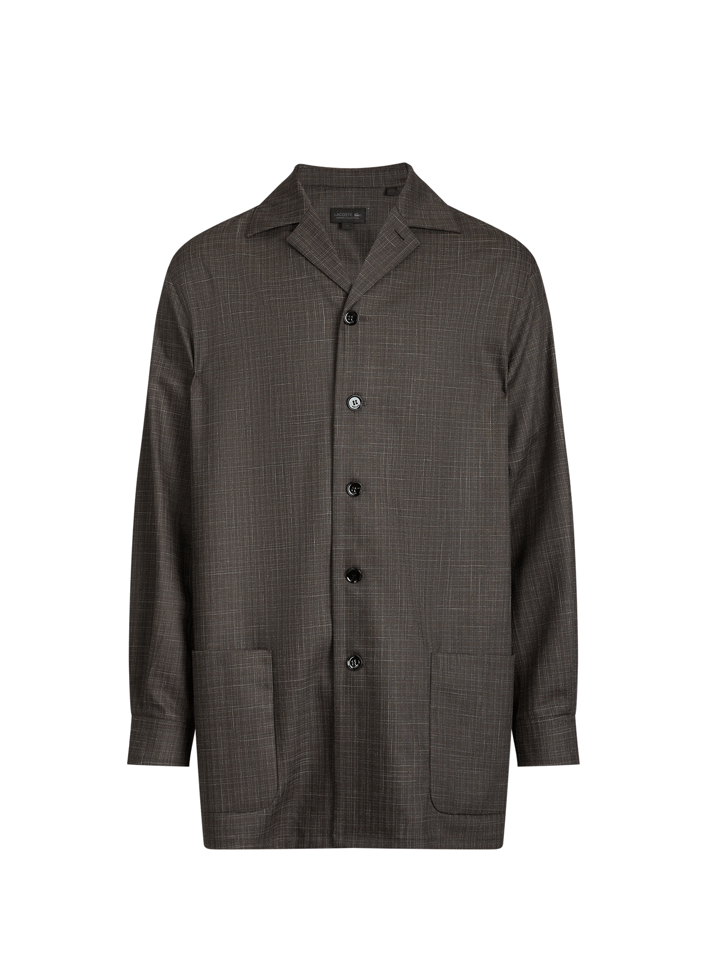 Camicia oversize Nottingham in misto lana e cotone LACOSTE Marrone