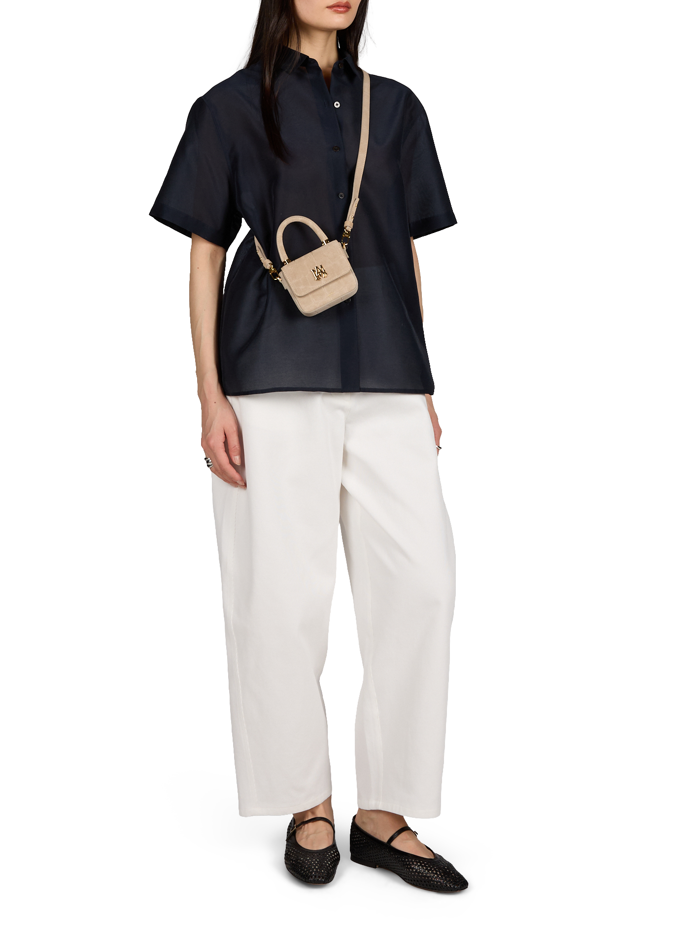 Nano MA Suede Leather Handbag AMIRI Beige