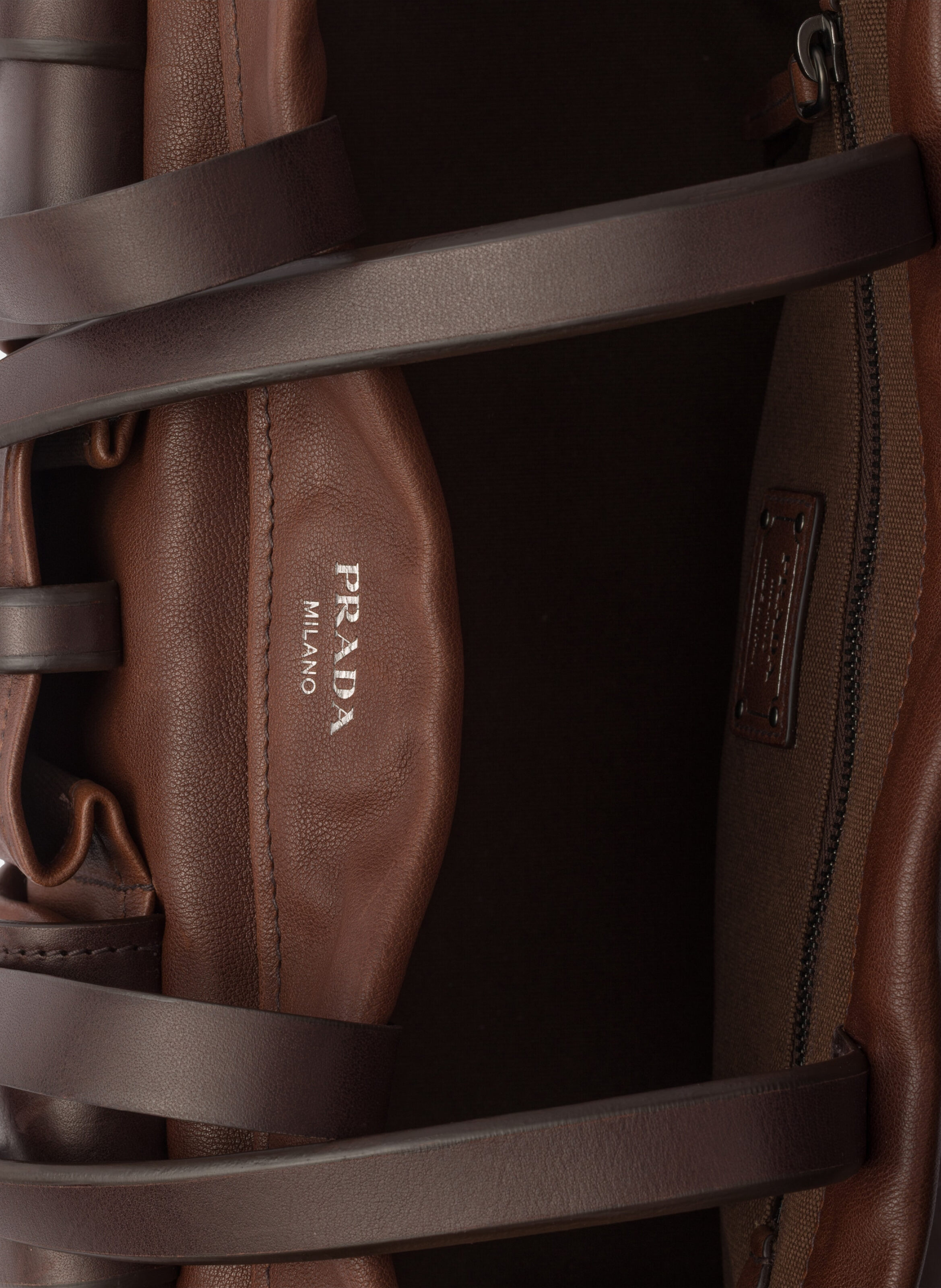 Grand cabas en cuir prada route PRADA Marron