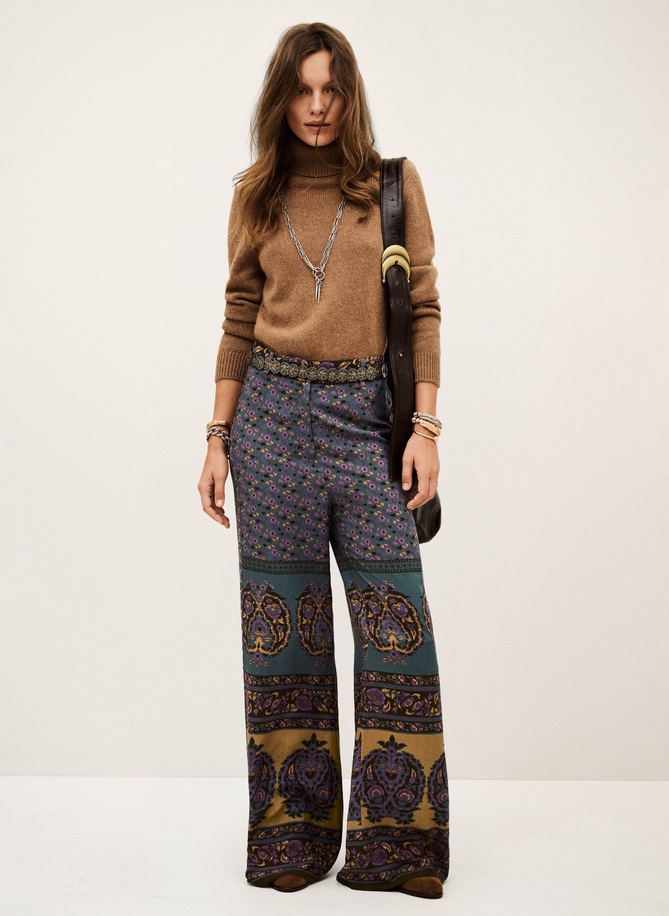 Pantalon large imprimé brany BA&SH Marron