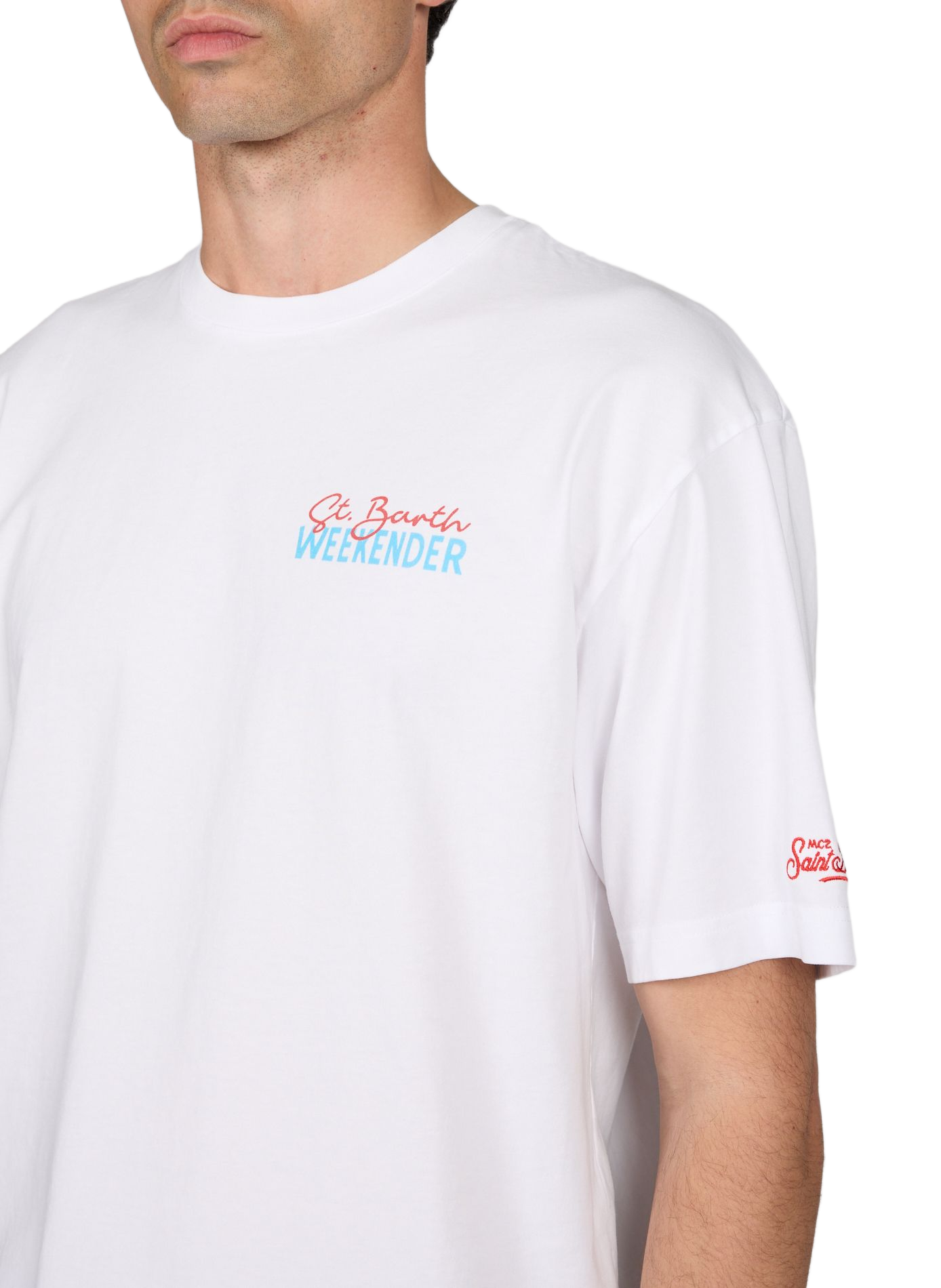 Oversized cotton screen-printed T-shirt MC2 SAINT BARTH White