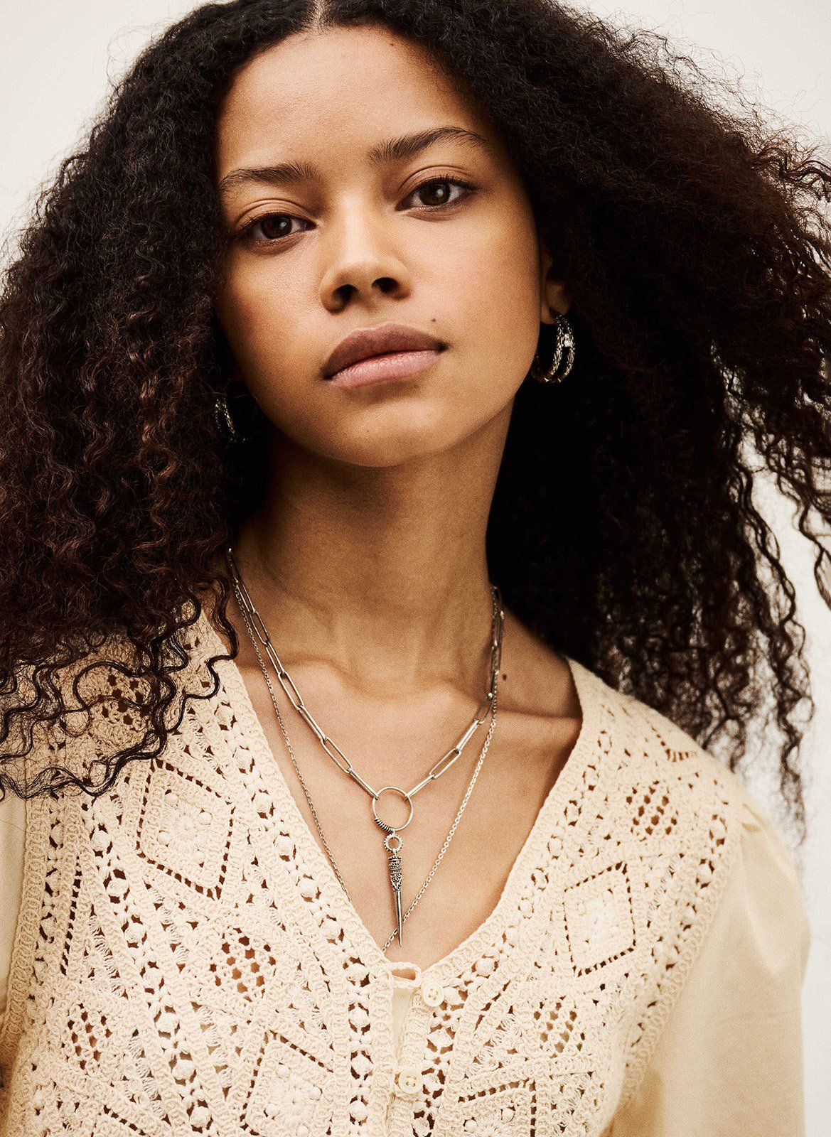 Top col v en coton salvi BA&SH Beige