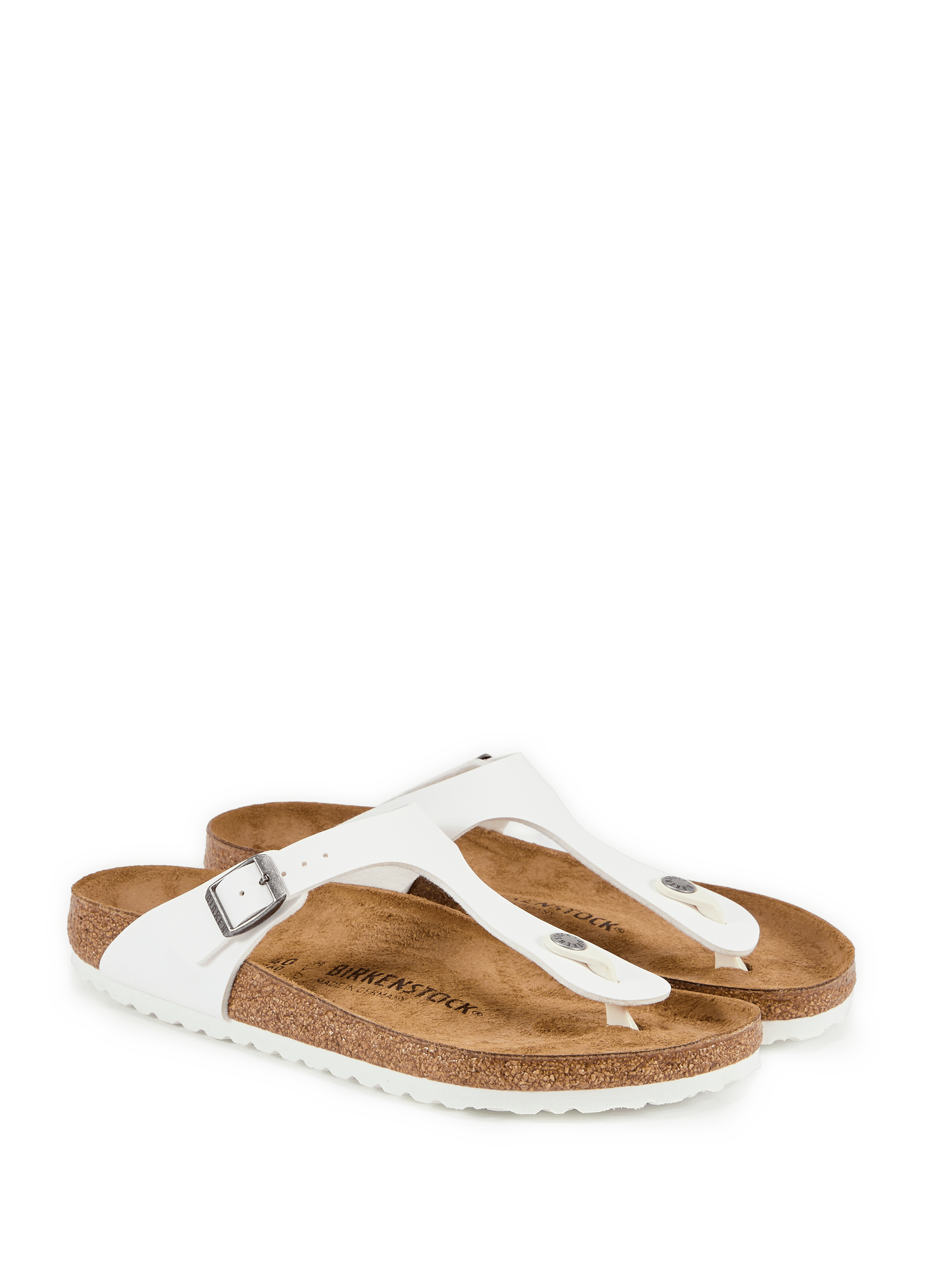 Sandaal met teenlus Gizeh van leer BIRKENSTOCK Wit