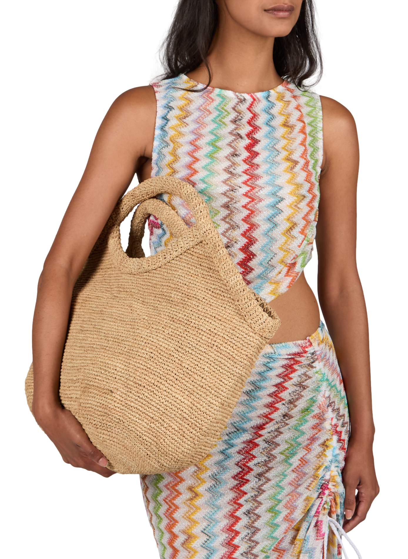 Pure raffia handbag IBELIV Beige
