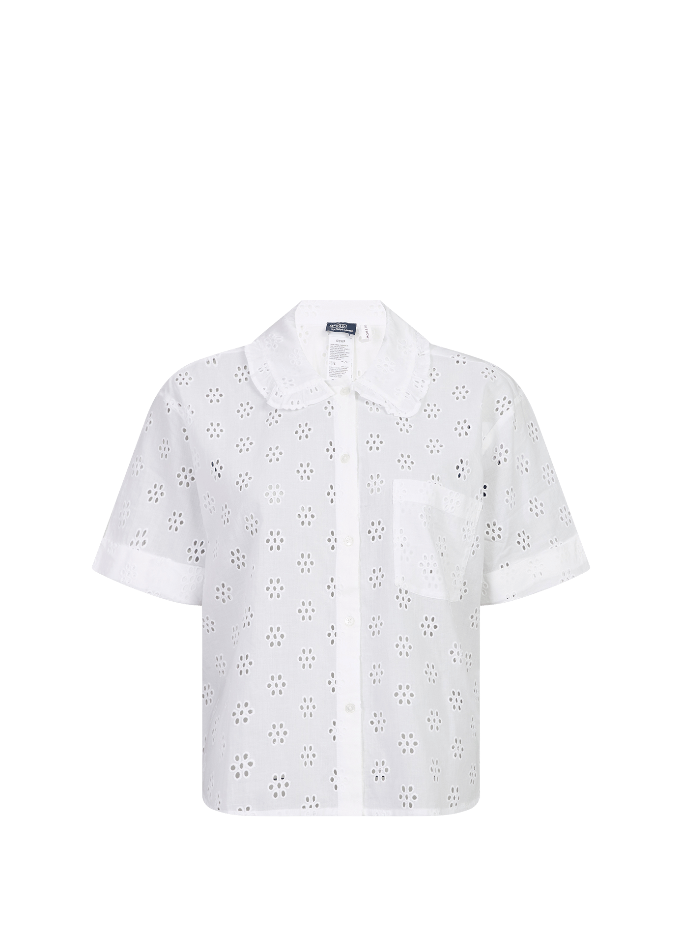 Ensemble pyjama short à broderie oeillet en coton POLO RALPH LAUREN Blanc