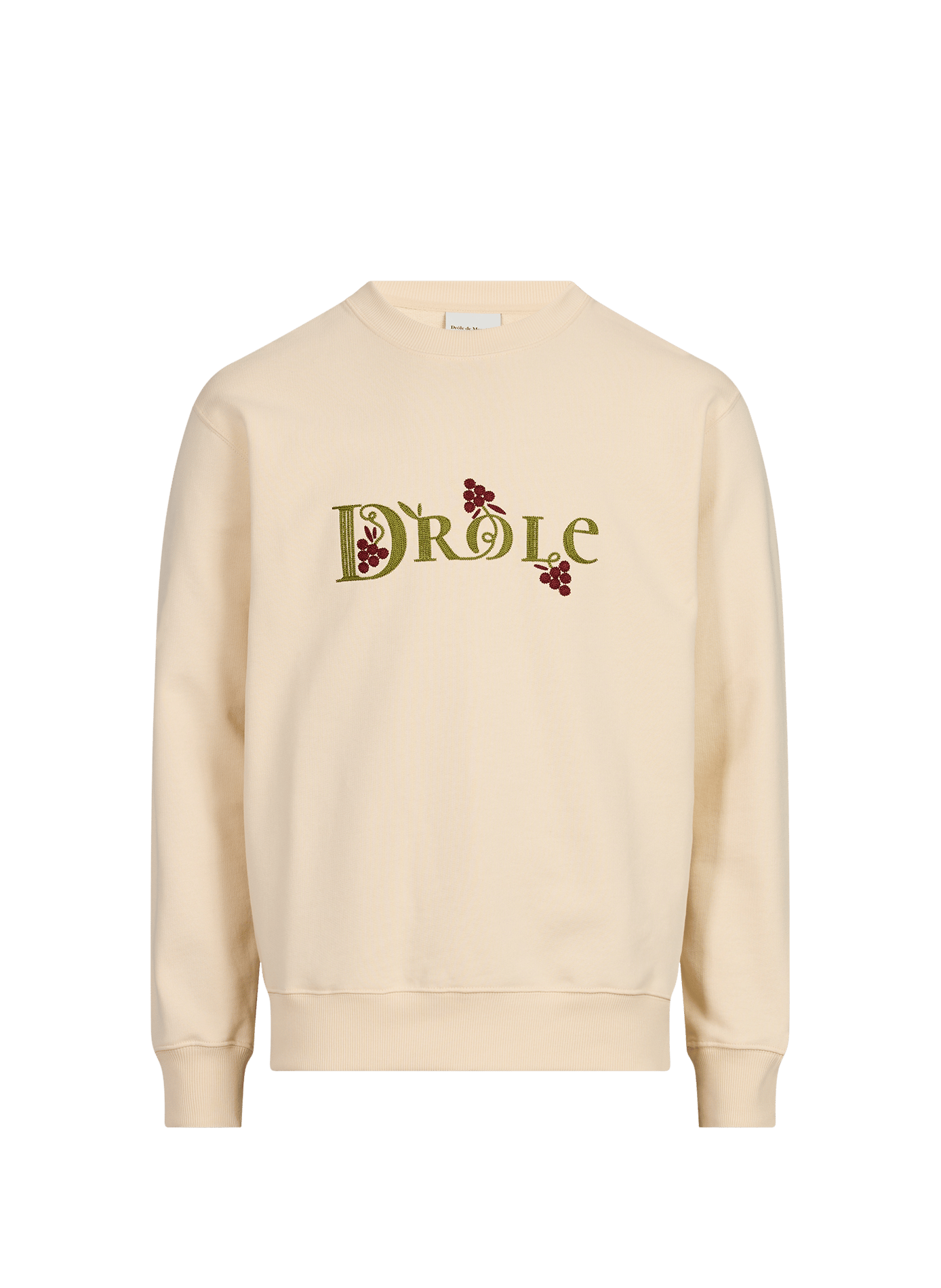 Round neck cotton sweatshirt DROLE DE MONSIEUR Beige