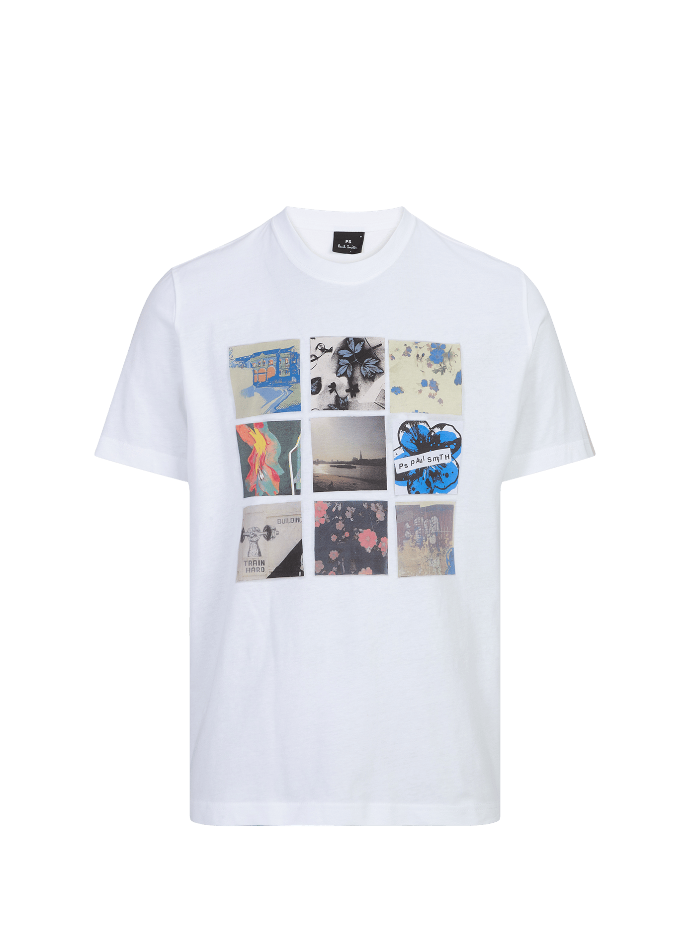 Gerader Rundhals-T-Shirt mit Baumwolldruck PAUL SMITH Weiss