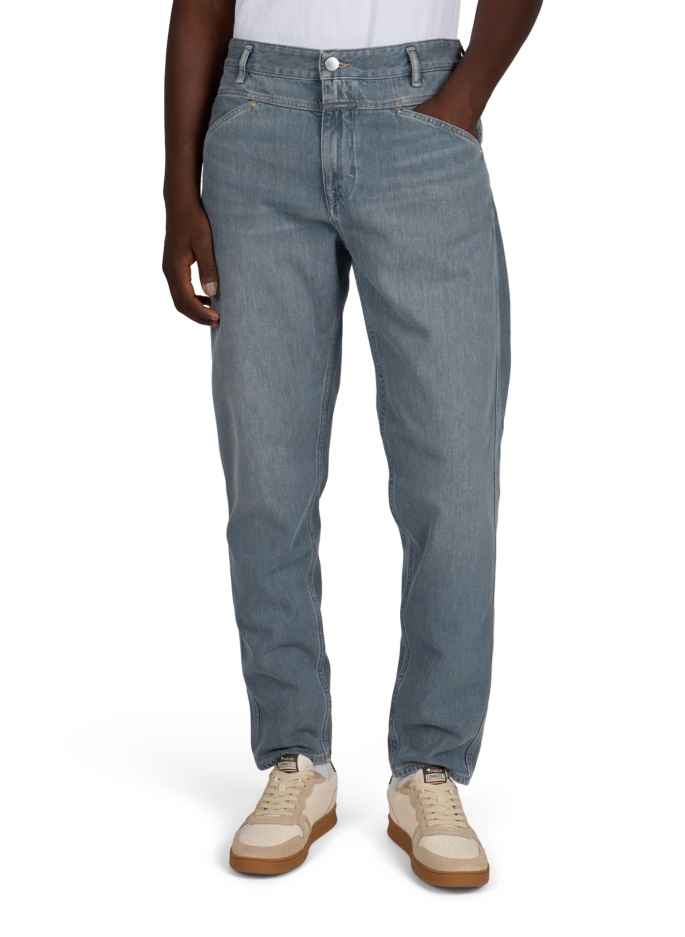X-Lent Tapered Straight Leg Cotton Jeans CLOSED Grey