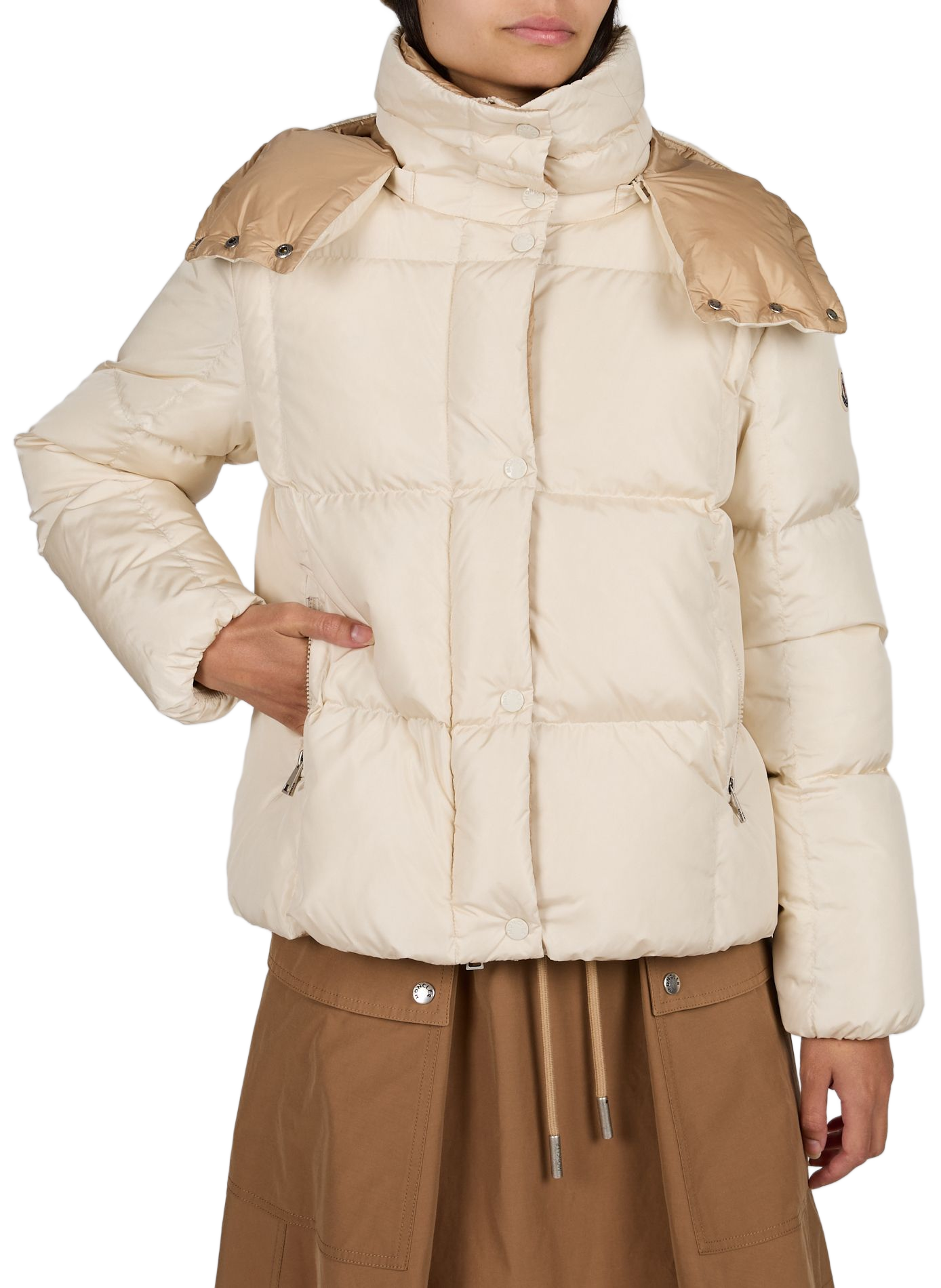 Removable hood padded jacket Castelnew MONCLER Beige