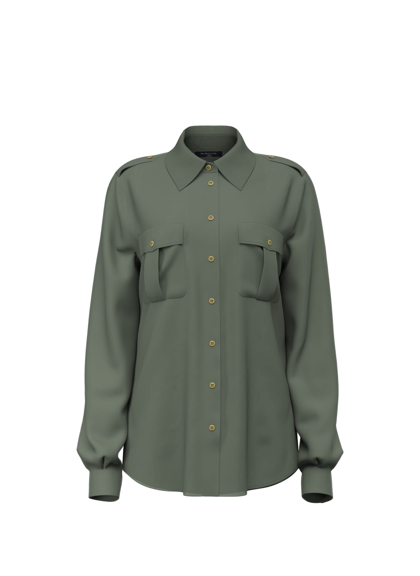 Chemise Nori droit col classique GUESS Kaki