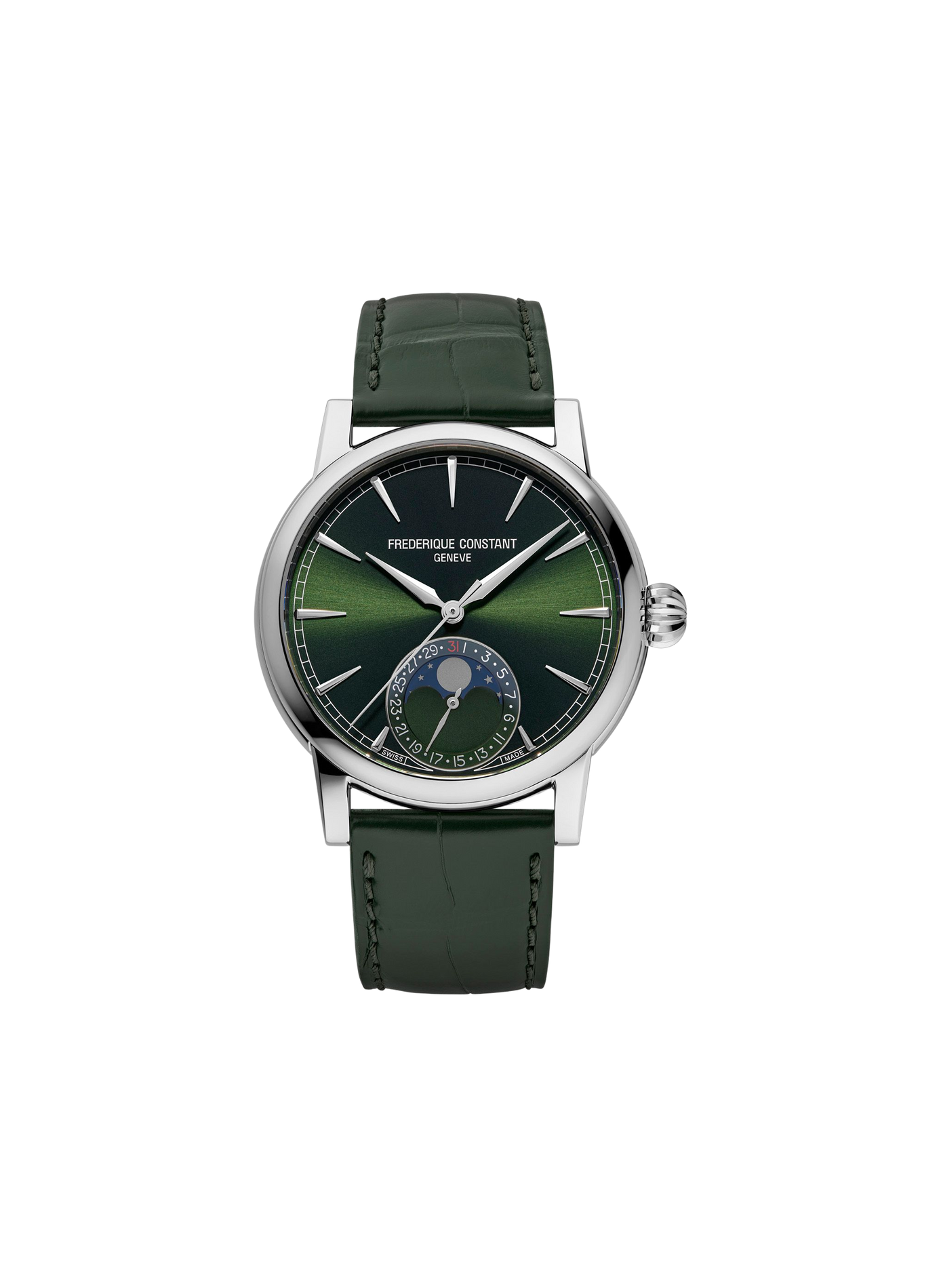 Automatisch horloge van alligatorleer FREDERIQUE CONSTANT Groen
