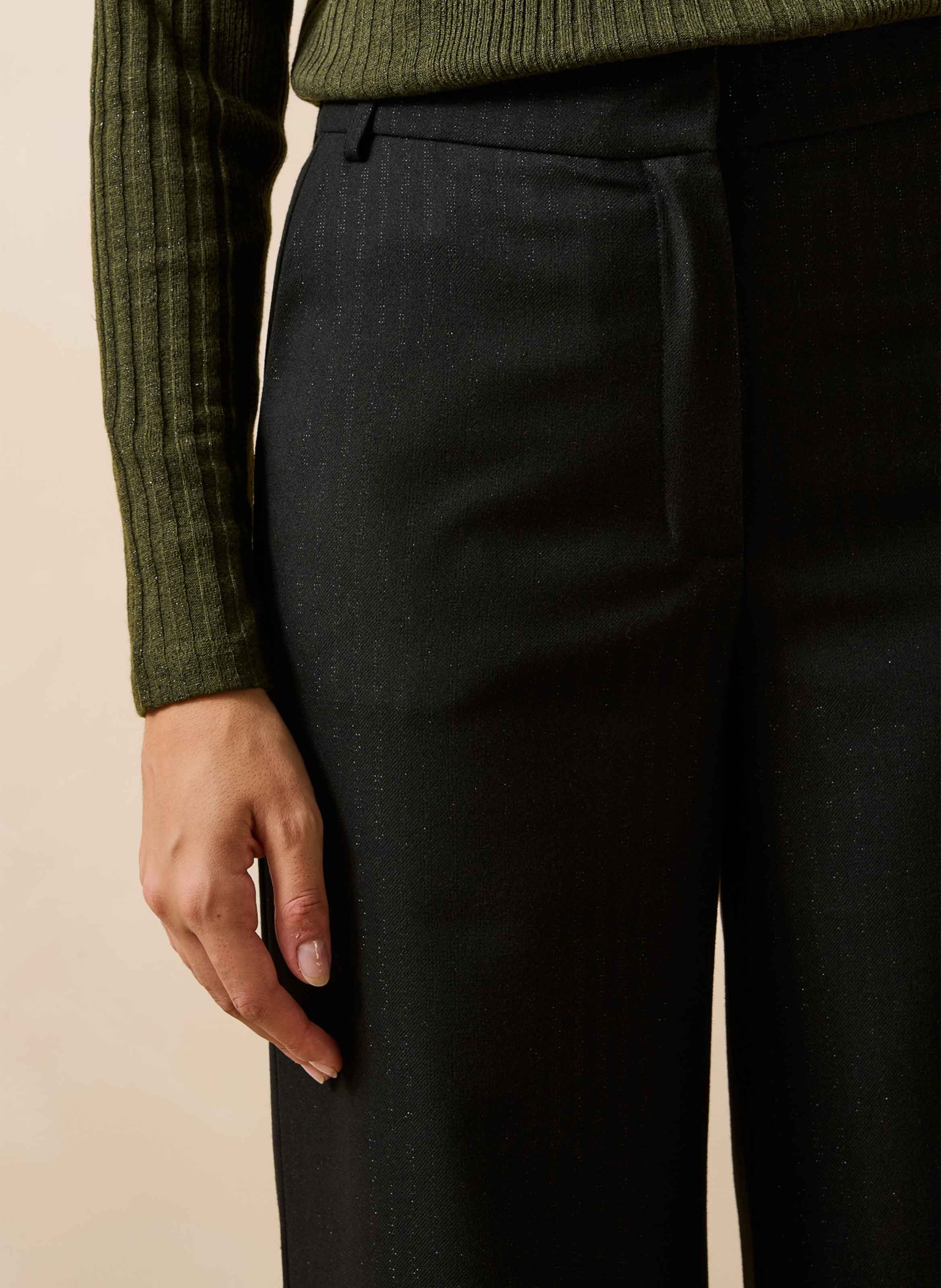Wijde broek met iriserende strepen LA FEE MARABOUTEE Zwart