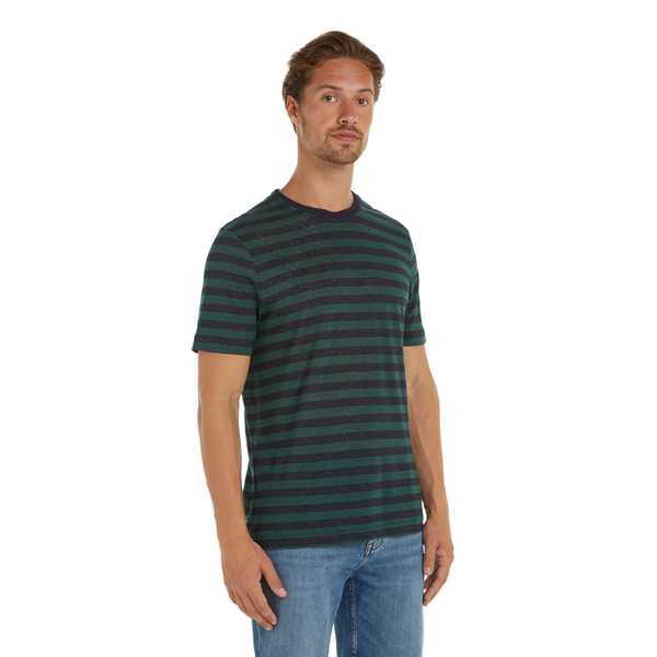 Tommy Hilfiger Fine Striped T-shirt In Green
