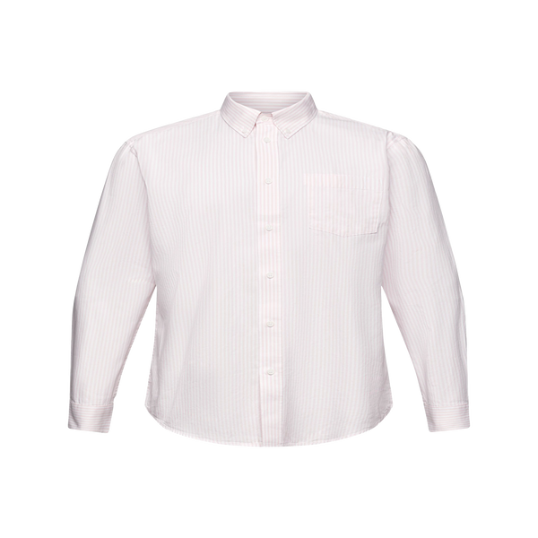 Shop Esprit Striped Cotton Shirt In Pink