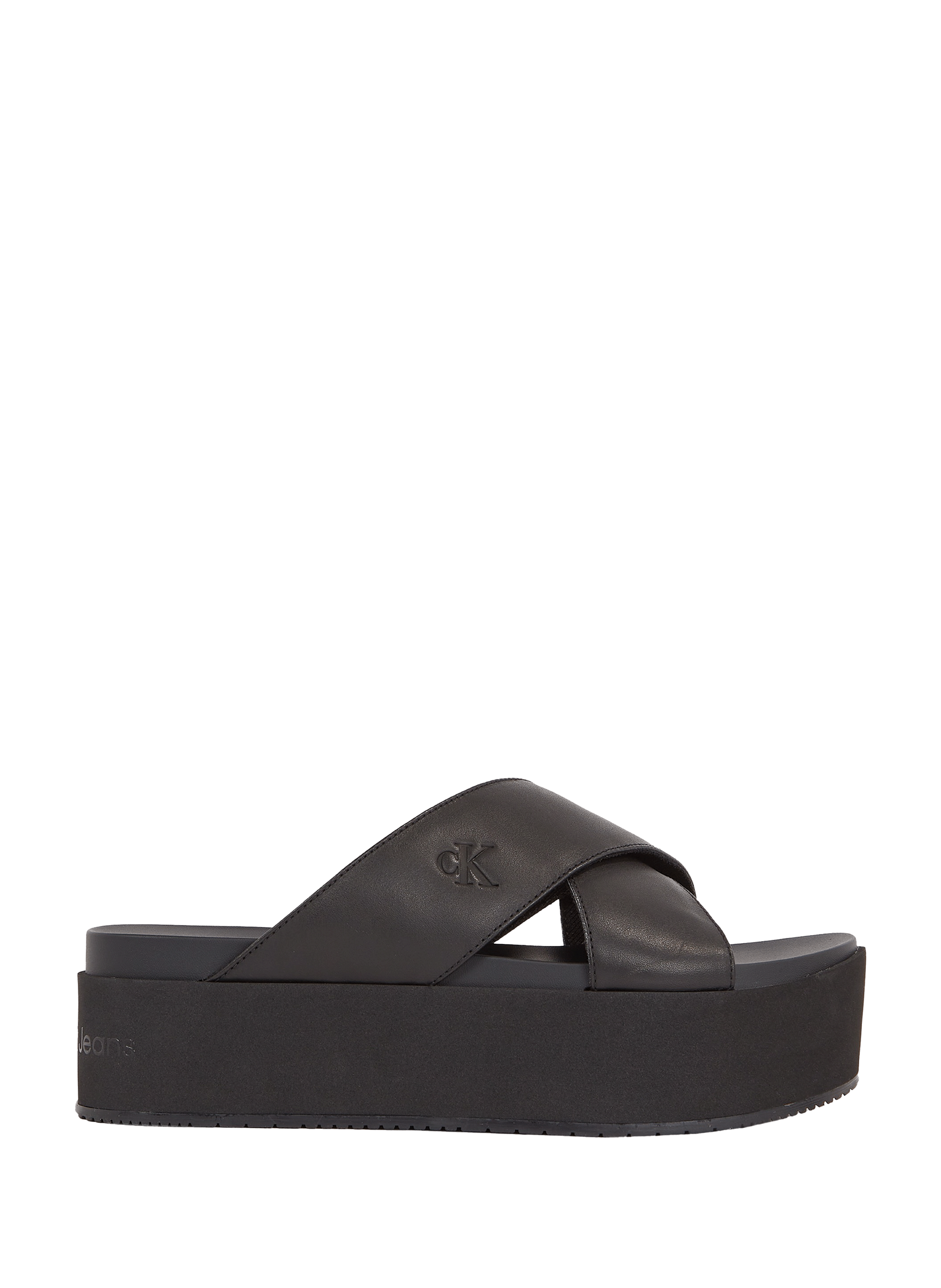 Sandales à plateforme en cuir  CALVIN KLEIN Noir