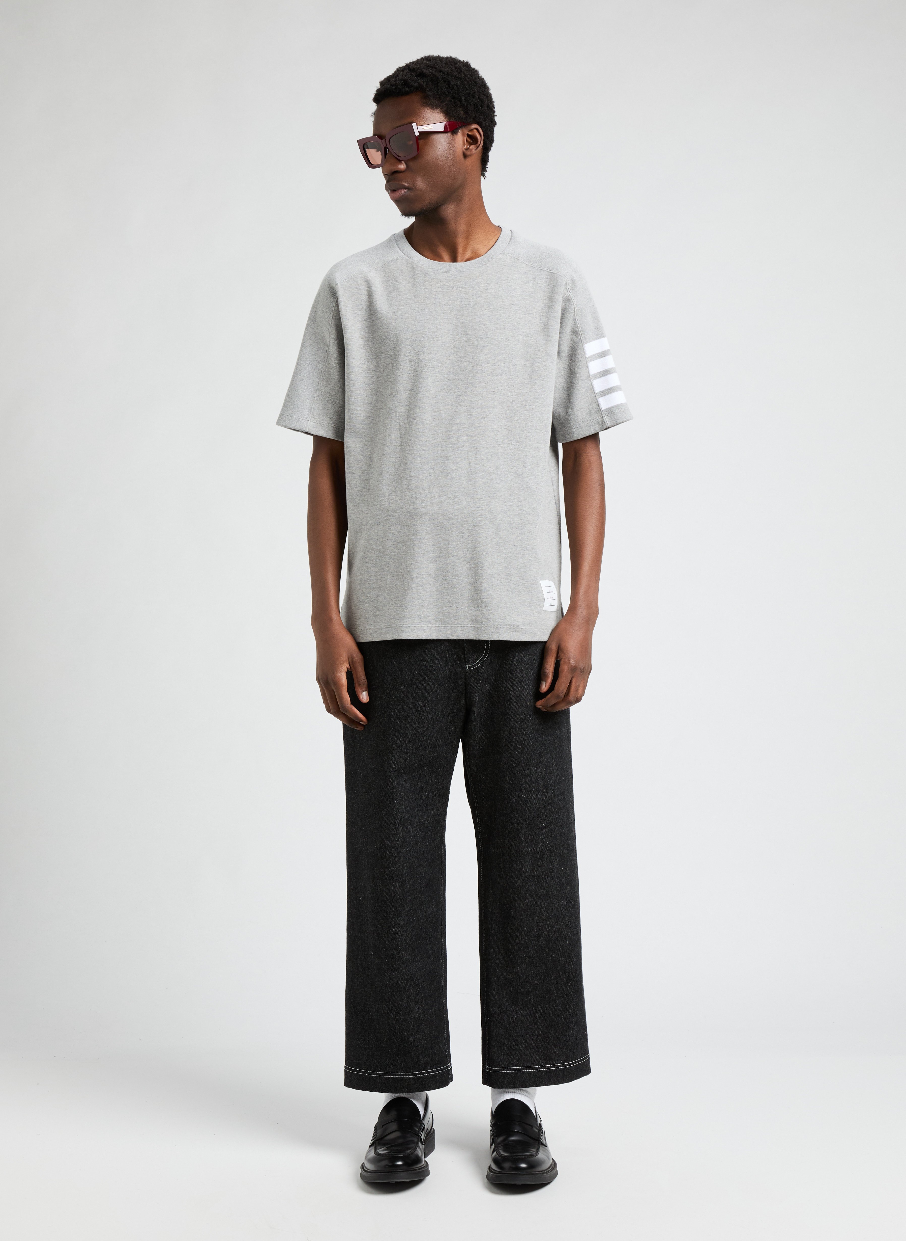 T-shirt with stripes THOM BROWNE Grey