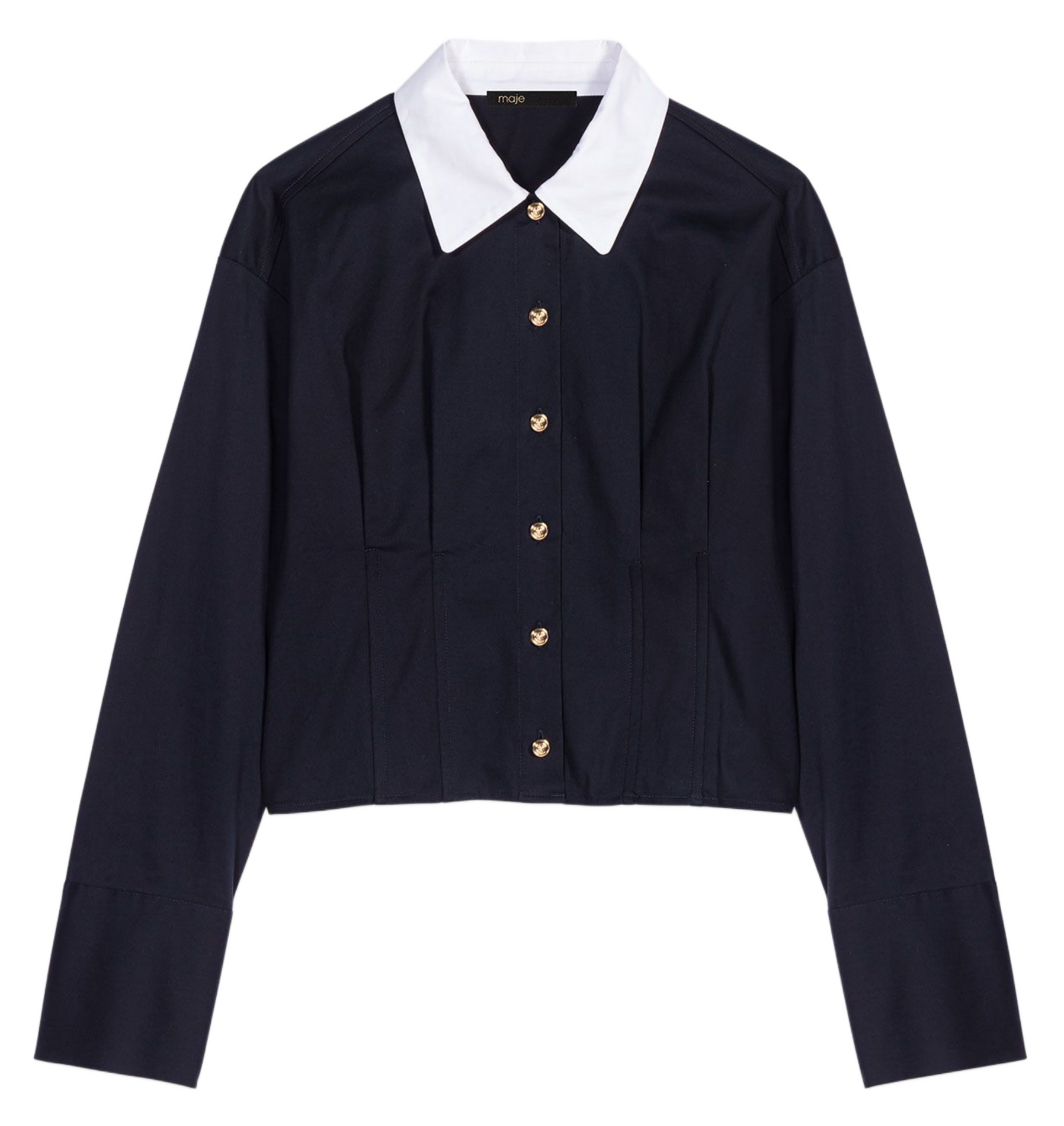 Chemise col classique en coton mélangé MAJE Bleu