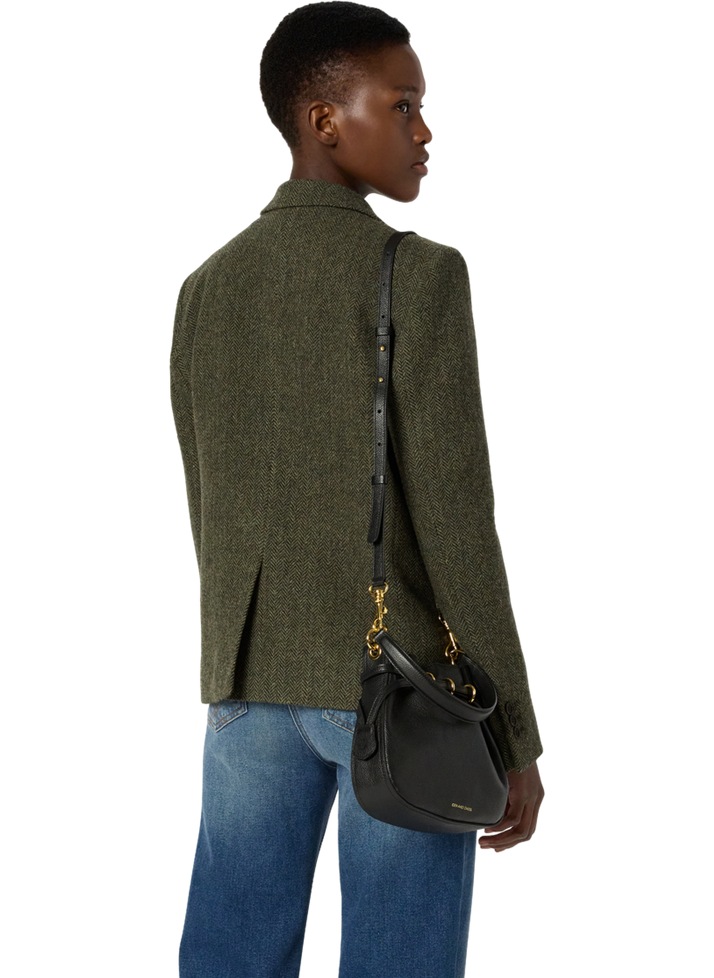 Veste à chevrons en laine - noelie GERARD DAREL Vert